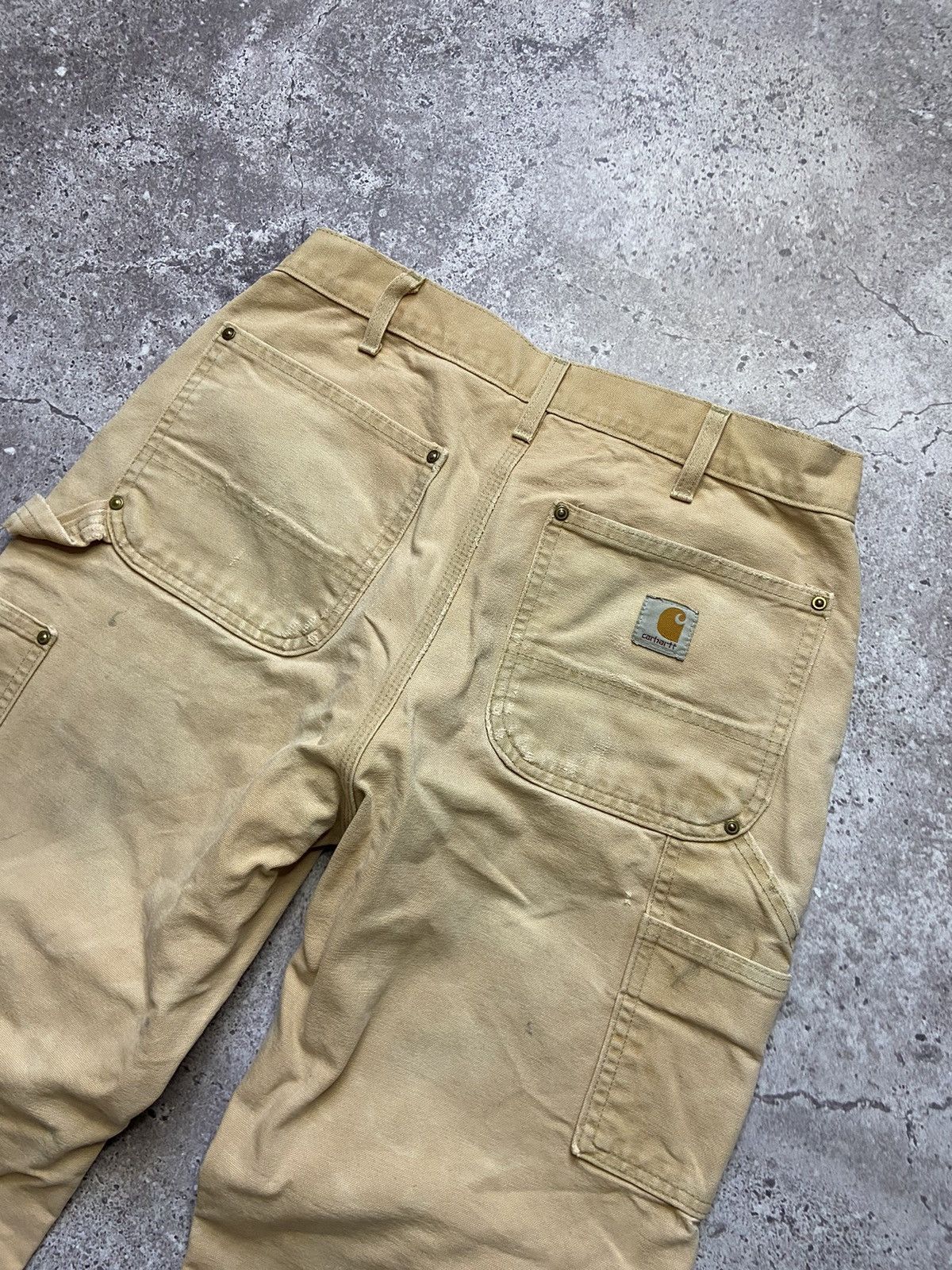 Carhartt Vintage 90s Carhartt Faded Beige Work Hype Baggy Jeans Size US 31 - 3 Thumbnail