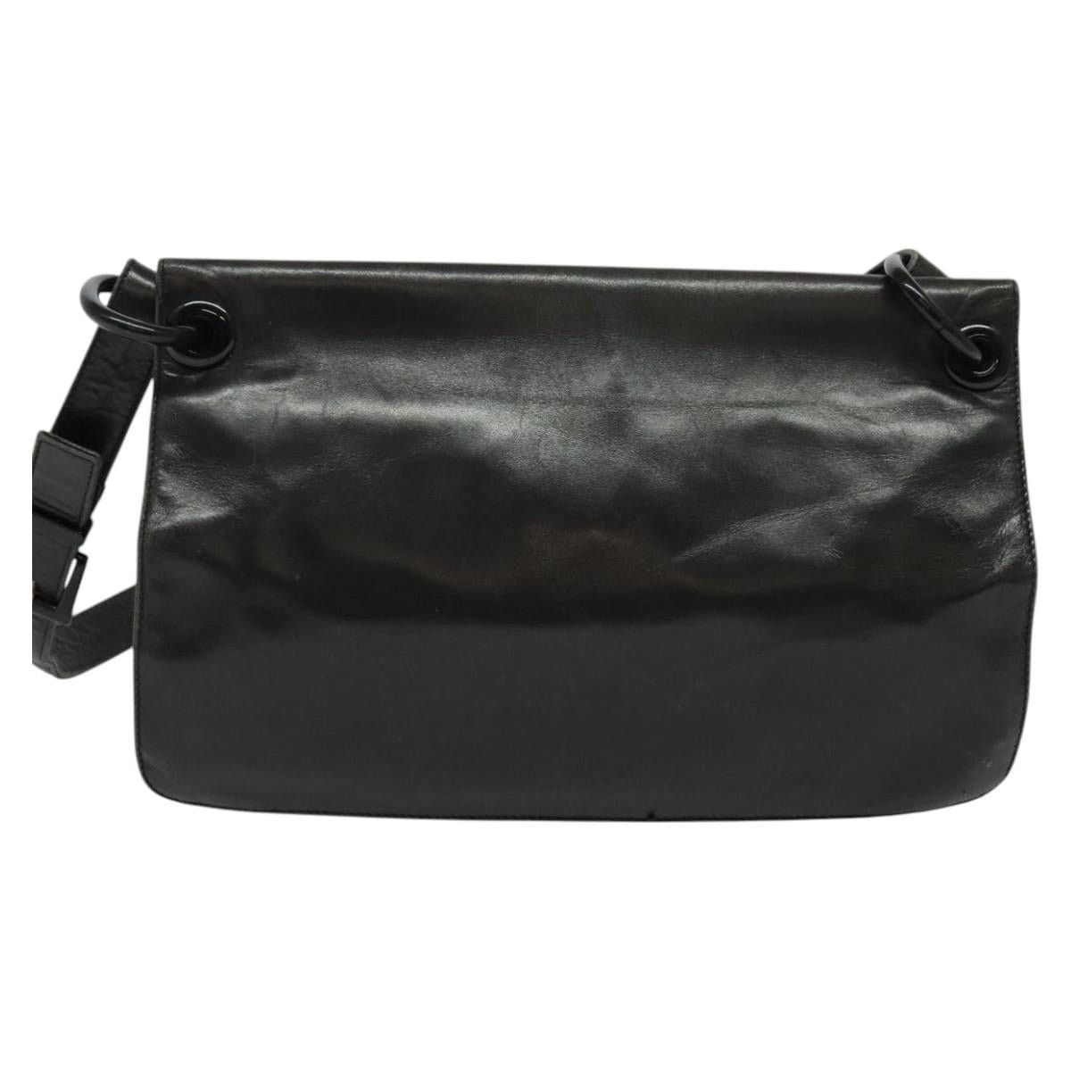 Prada PRADA Shoulder Bag Leather Black Silver Size ONE SIZE - 3 Thumbnail