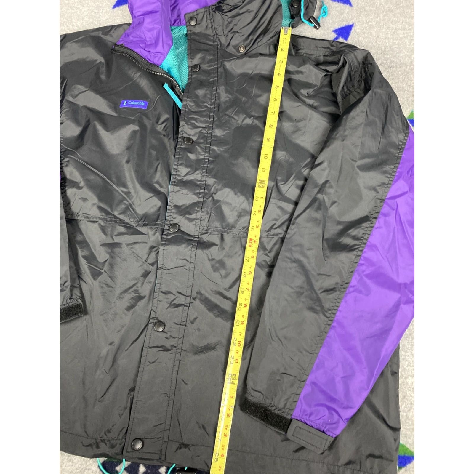 Vintage VINTAGE Columbia Sportswear Hooded Windbreaker Jacket Coat Mens L Black Aqua Size US L / EU 52-54 / 3 - 5 Thumbnail