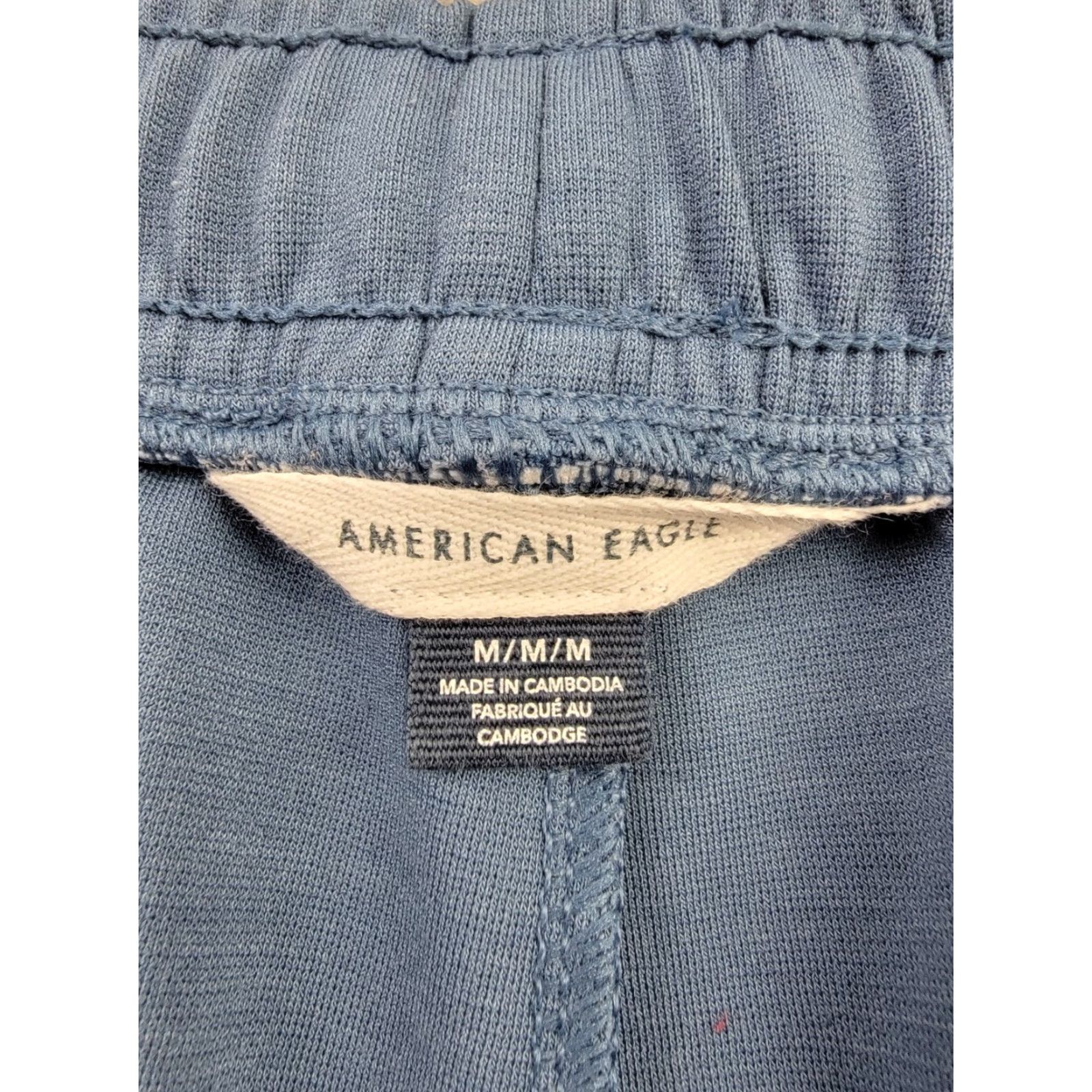 American Eagle Outfitters American Eagle Shorts Womens Medium Blue White Stripe Drawstring Waist Sweatshort Size 32" / US 10 / IT 46 - 2 Thumbnail