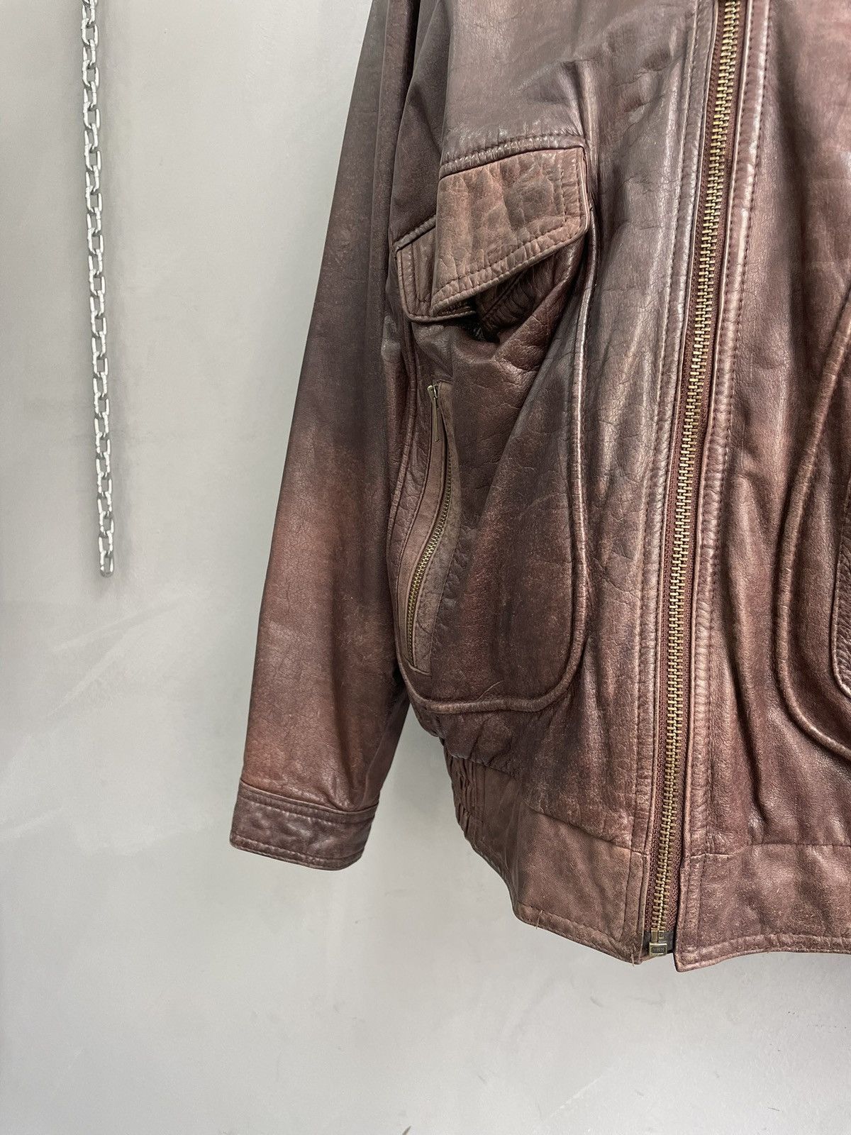 Schott Retro schott style aviation bomber 90s leather jacket y2k Size US L / EU 52-54 / 3 - 3 Thumbnail