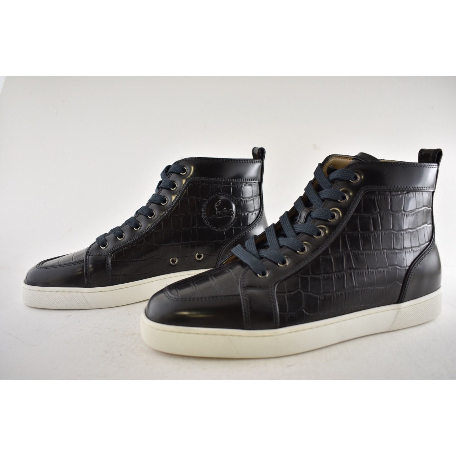Christian Louboutin Mens Rantus Flat Ardesia Black Croc High Top Sneaker 44 11 Size US 11 / EU 44 - 14 Thumbnail