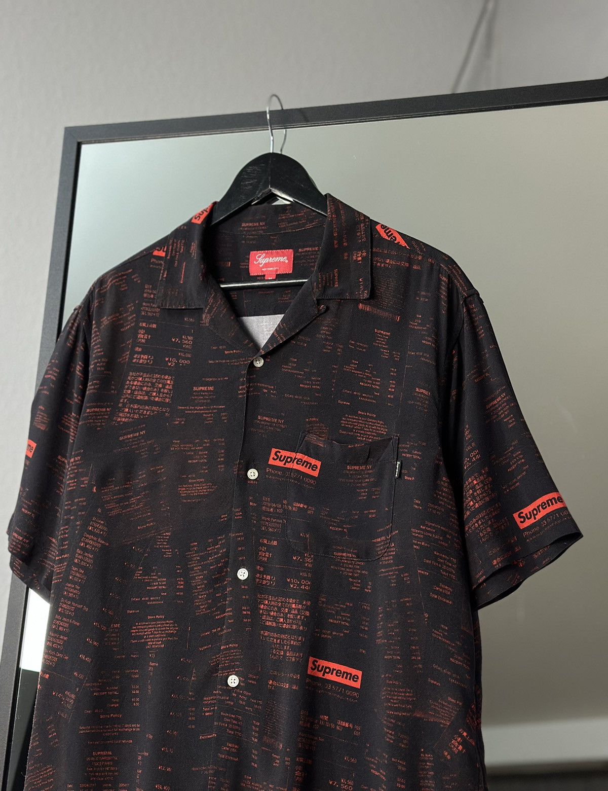Supreme Vintage Supreme Receipts Rayon Shirt Black Men FW20 VISCOSE Size US M / EU 48-50 / 2 - 4 Thumbnail