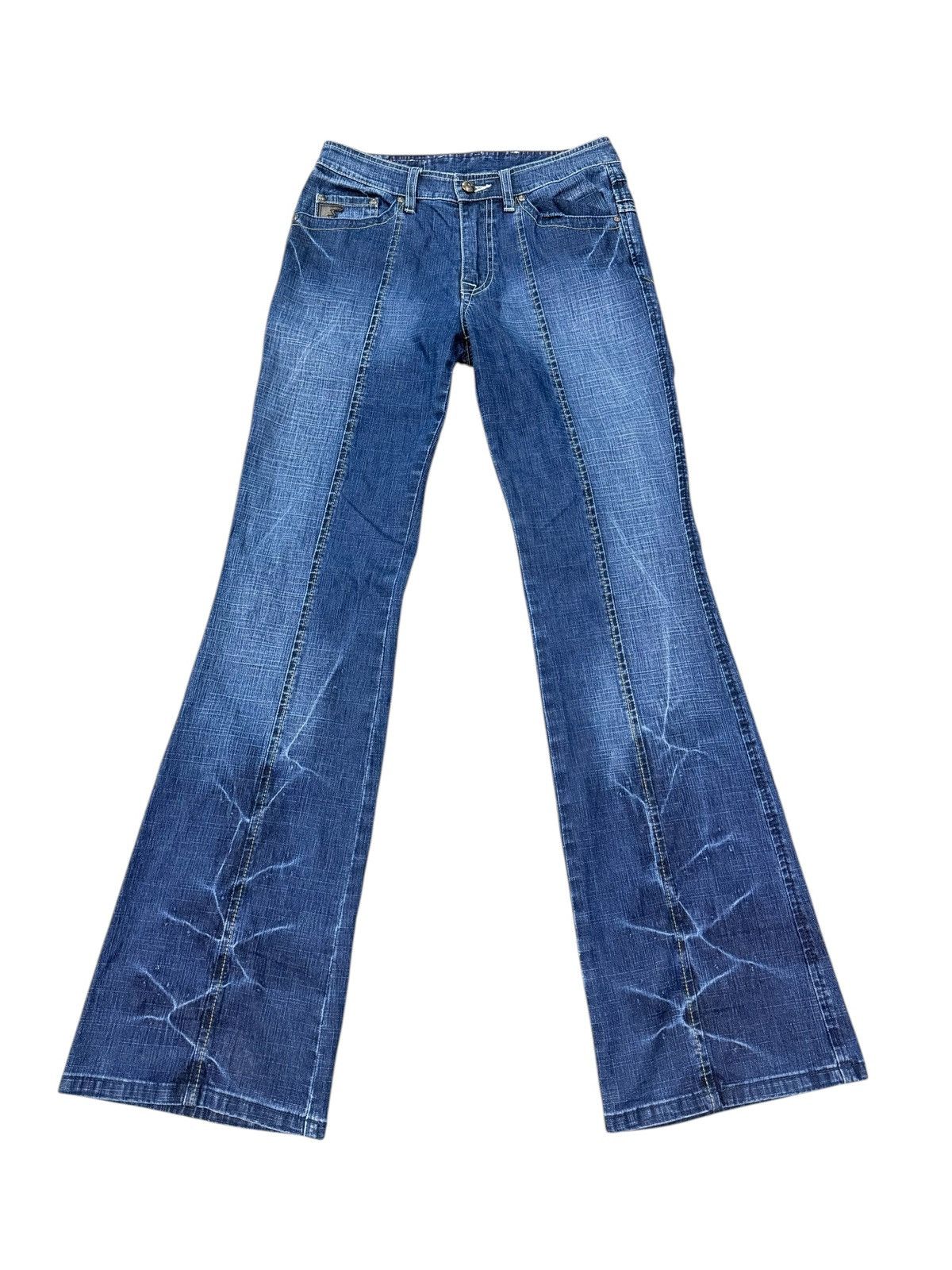 Designer CA CEST CA BLUE FLARE JEANS Size 29" - 2 Thumbnail