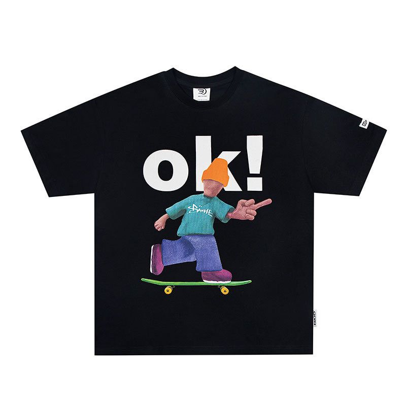 Japanese Brand Men's High-Stree American Cartoon Skateboard Print T-Shirt Size US M / EU 48-50 / 2 - 1 Thumbnail