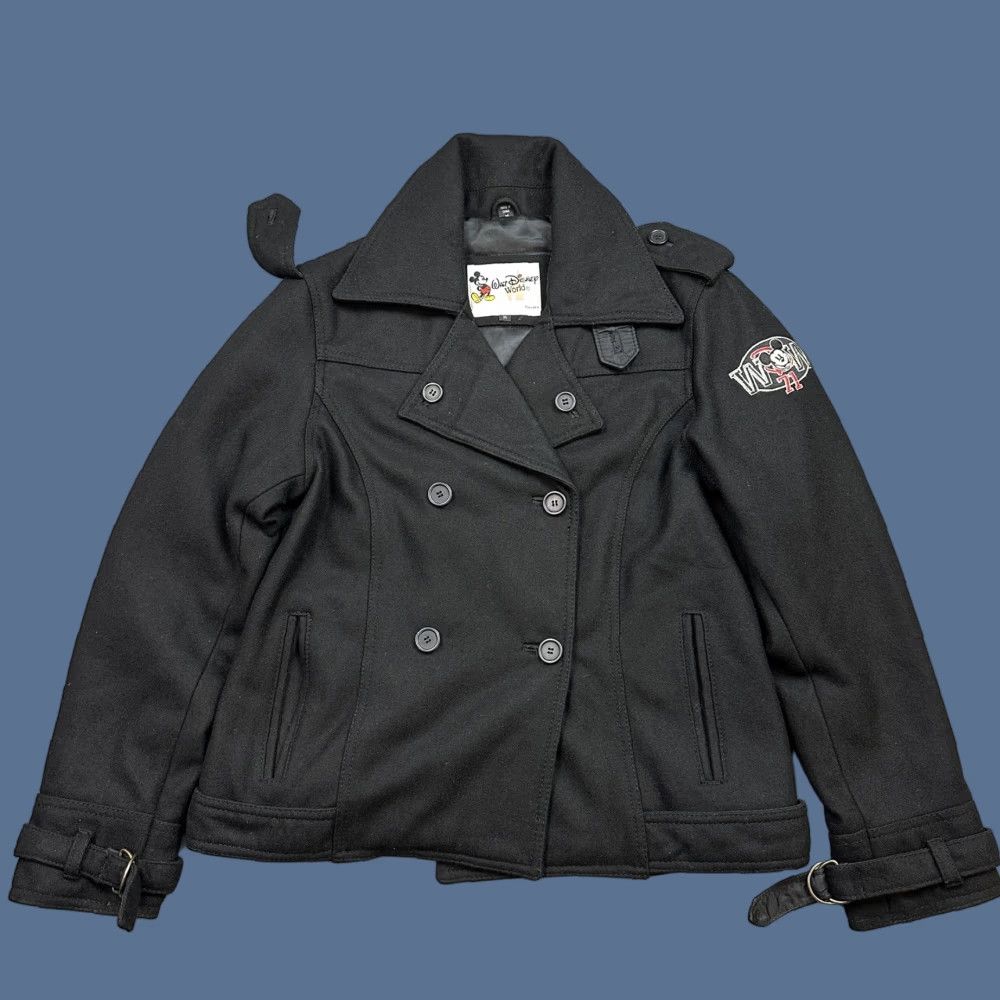 Disney VINTAGE Disney Peacoat Jacket Women's M Black Wool Blend 71 Logo Embroidered Button, Logo, Collared, Inner Pockets, Dry Clean Only, 80s 90s Theme Size M / US 6-8 / IT 42-44 - 1 Thumbnail