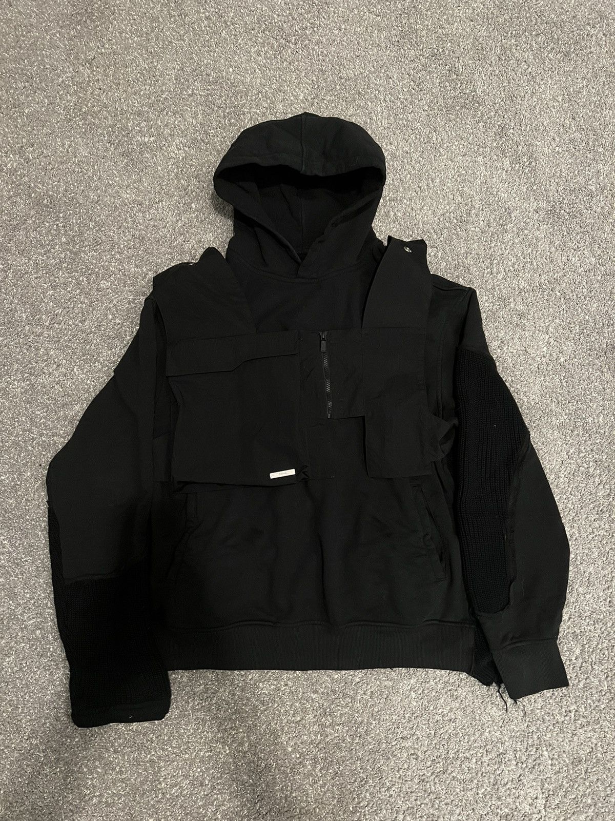 image of C2H4 Post Human Era Trailblazer Deconstructed Hoodie in Black, Men's (Size Medium)