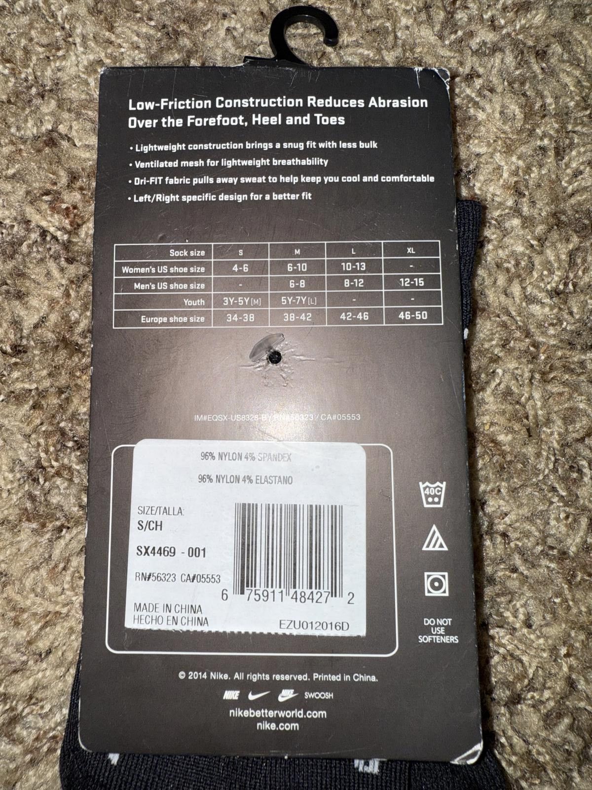 Nike Nike Anti Blister No Show Running Socks Black Grey Size ONE SIZE - 4 Thumbnail