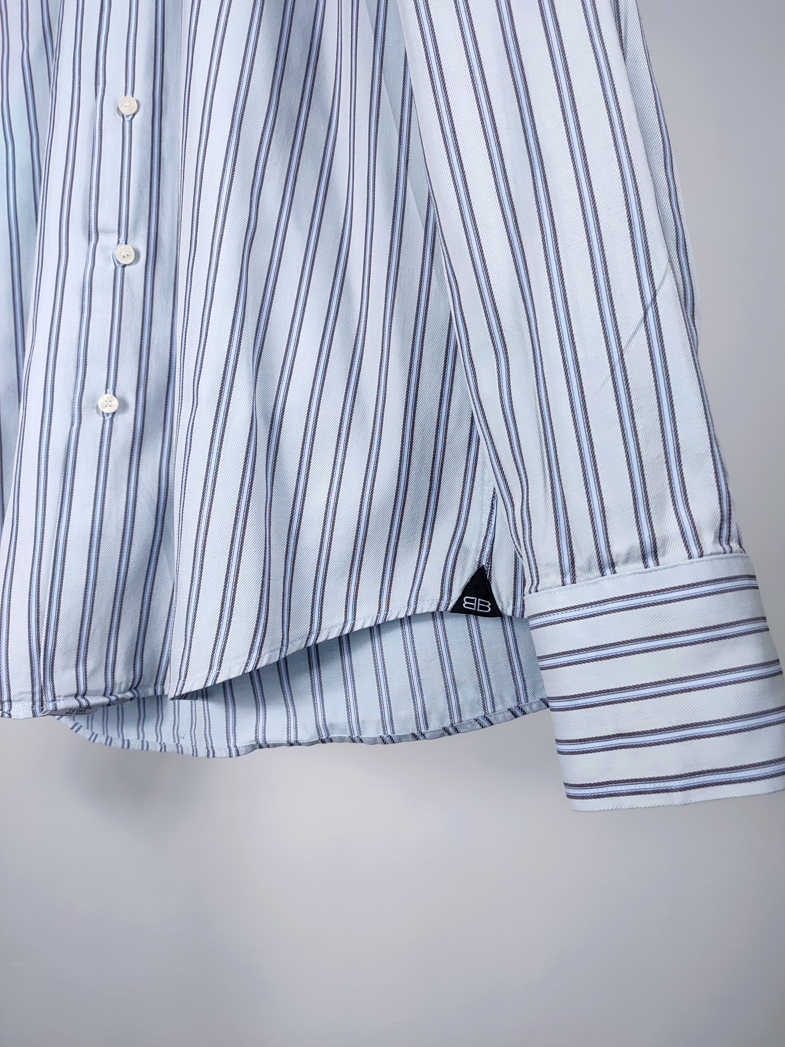 Balenciaga Balenciaga BB logo stripe vintage shirt Size US L / EU 52-54 / 3 - 4 Thumbnail
