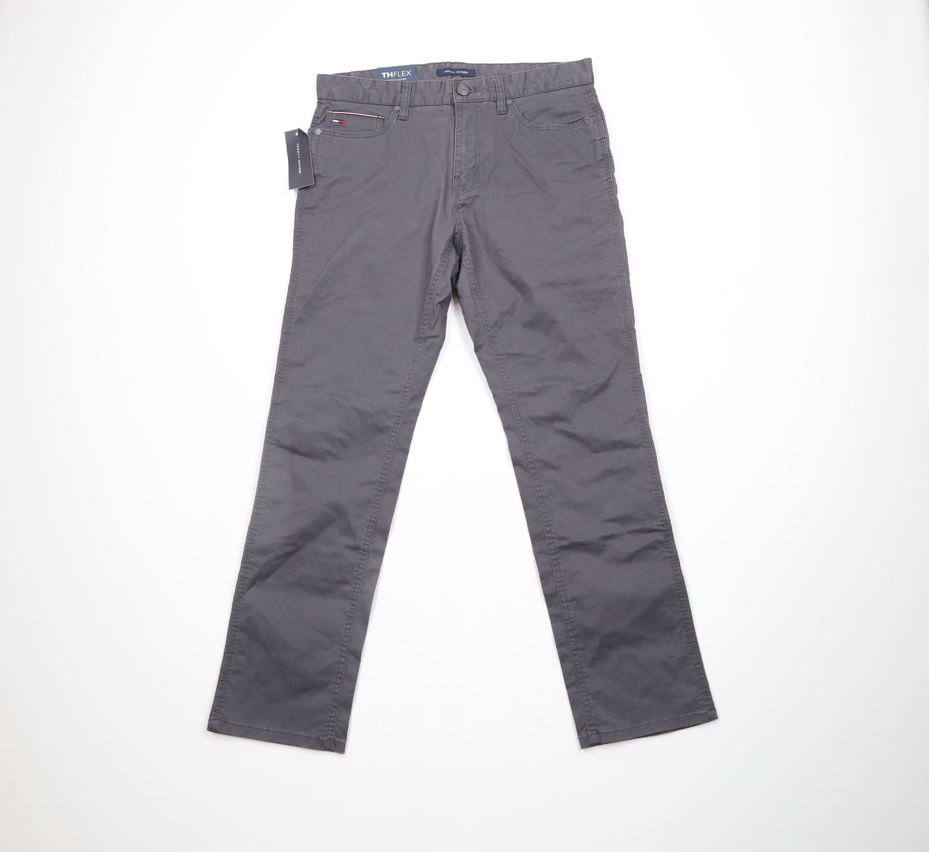 Tommy Hilfiger × Vintage New Tommy Hilfiger Stretch Straight Leg Pants Asphalt Gray Size US 32 / EU 48 - 1 Thumbnail