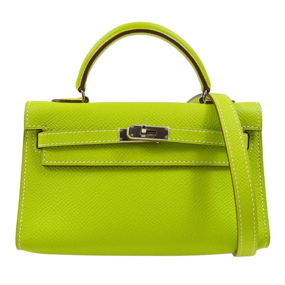 Hermès Epsom Kelly Mini Ii With Palladium Hardware Bag Green