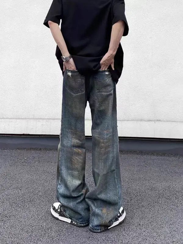 VIBE High street wasteland style ripped tie-dye baggy jeans Size US 34 / EU 50 - 4 Thumbnail