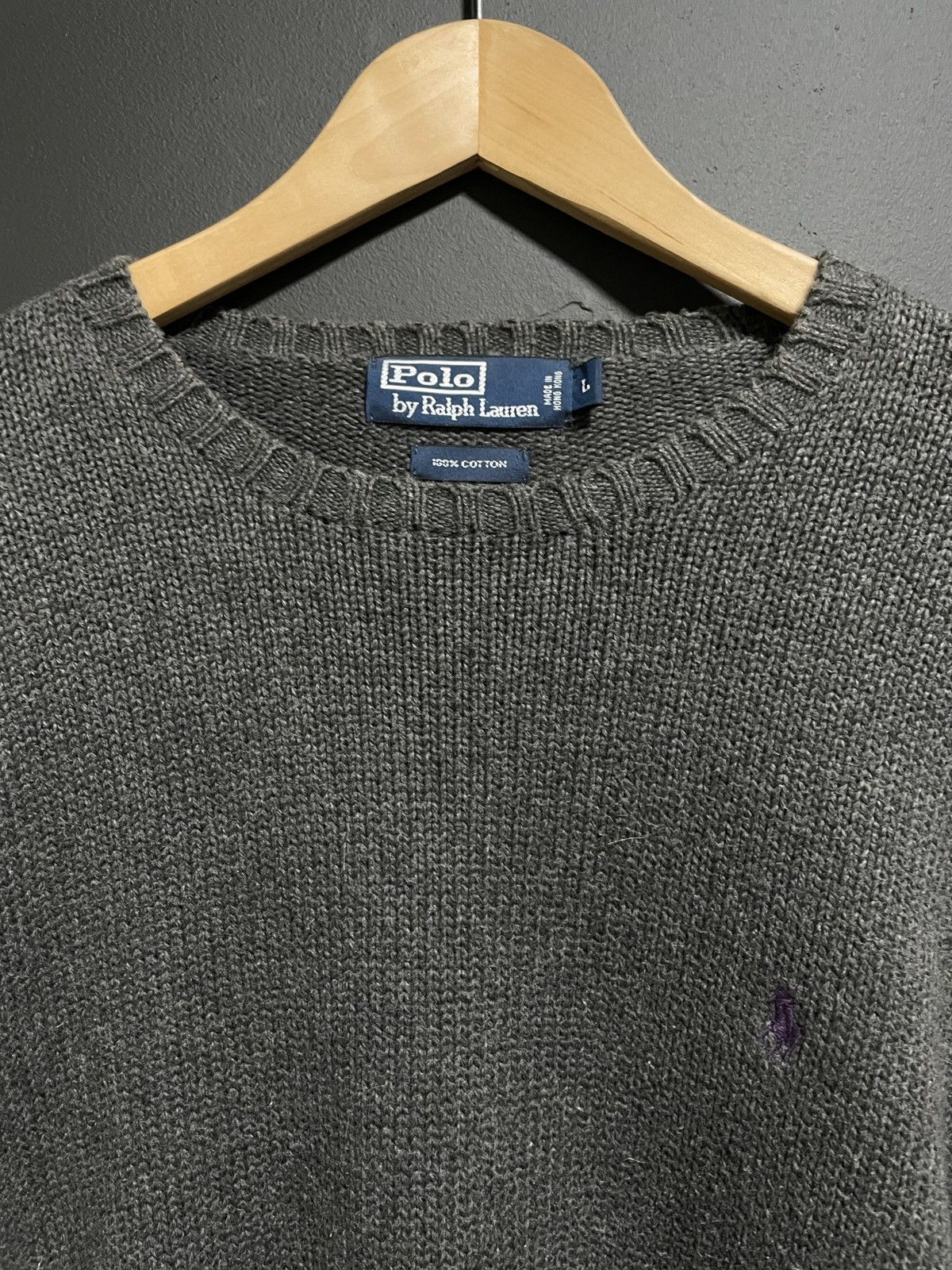 Polo Ralph Lauren Grey/purp Polo By Ralph Lauren Knit Crewneck sweater size L Size US L / EU 52-54 / 3 - 2 Thumbnail