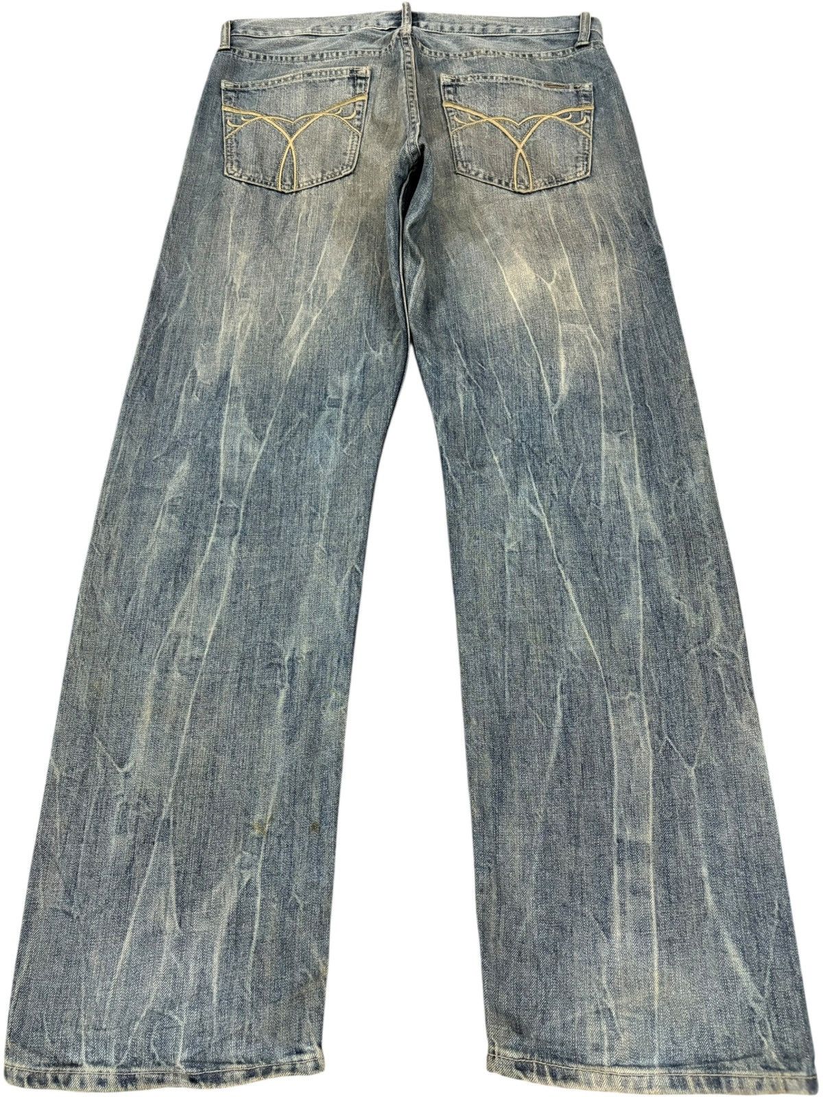Japanese Brand Vintage Japanese Brand Rusty Wash Distress Baggy Jeans Size US 35 - 2 Thumbnail