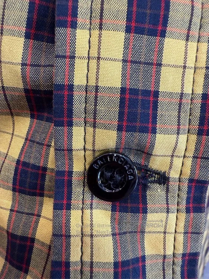 Balenciaga Balenciaga size 37 Gingham Short Sleeve Shirt Size US S / EU 44-46 / 1 - 4 Thumbnail