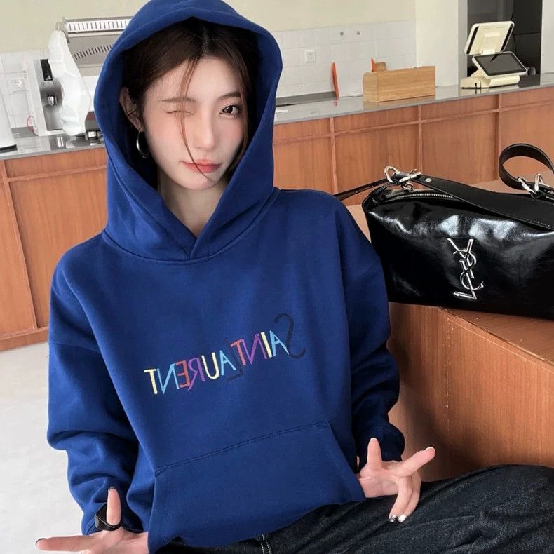 Yves Saint Laurent Saint Laurent Embroidered logo hoodie 2502-Nextarrow Size US XL / EU 56 / 4 - 8 Thumbnail
