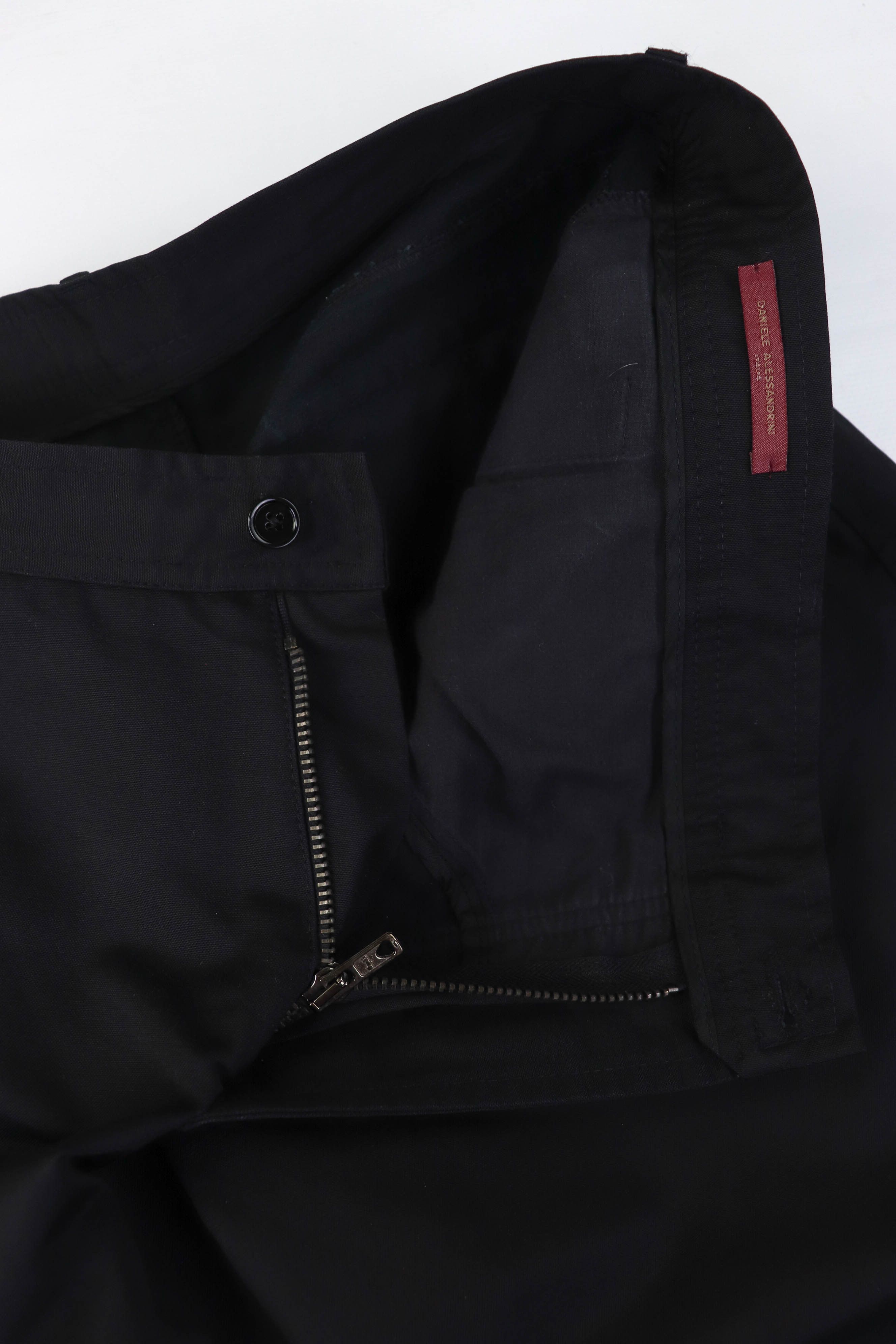 Vintage Daniele Alessandrini Italia Black Cotton/Wool Pants