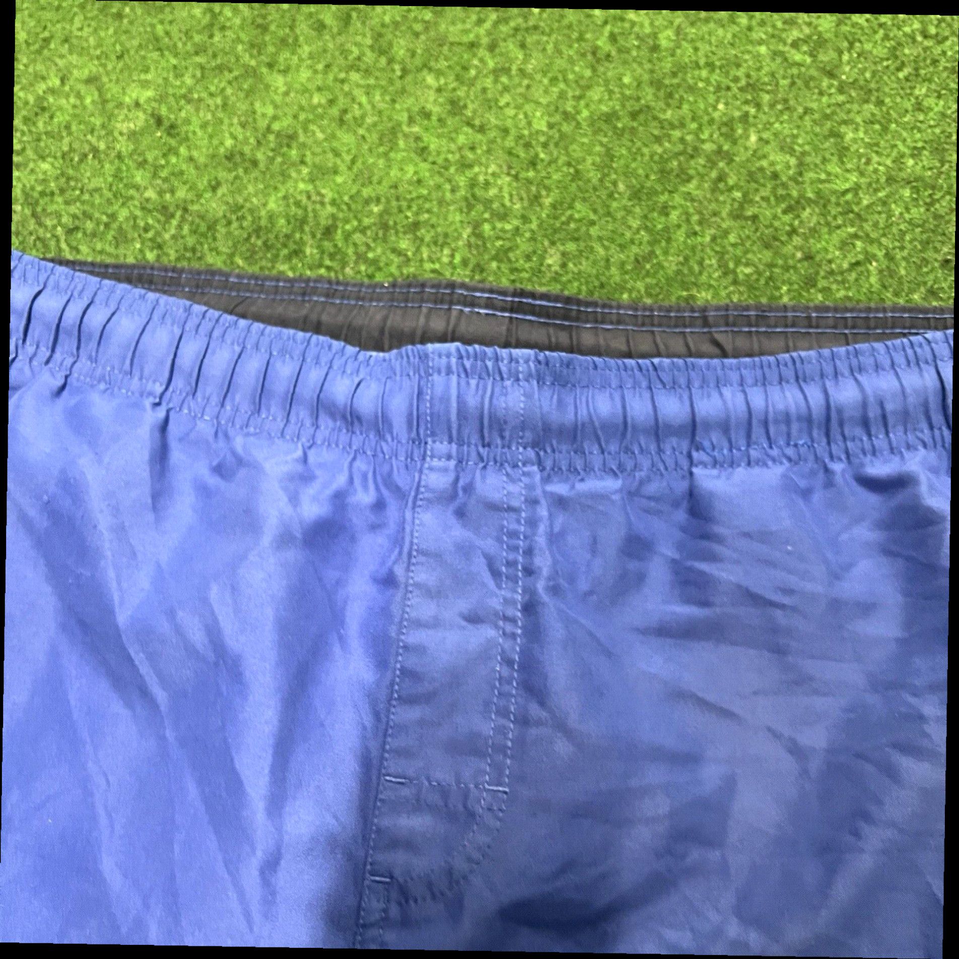 Nike VTG 90s Gray Tag NIKE Swim Trunks Blue Shorts Mesh Lined Nylon Swimming Men's L Size US 33 - 3 Thumbnail