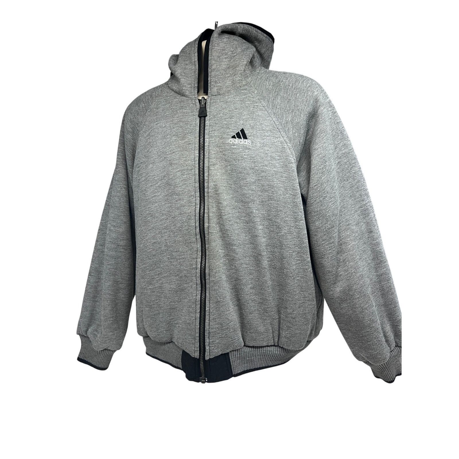Adidas Adidas Black Trefoil Spellout Hood Reversible 90s Jacket L Size US L / EU 52-54 / 3 - 6 Thumbnail