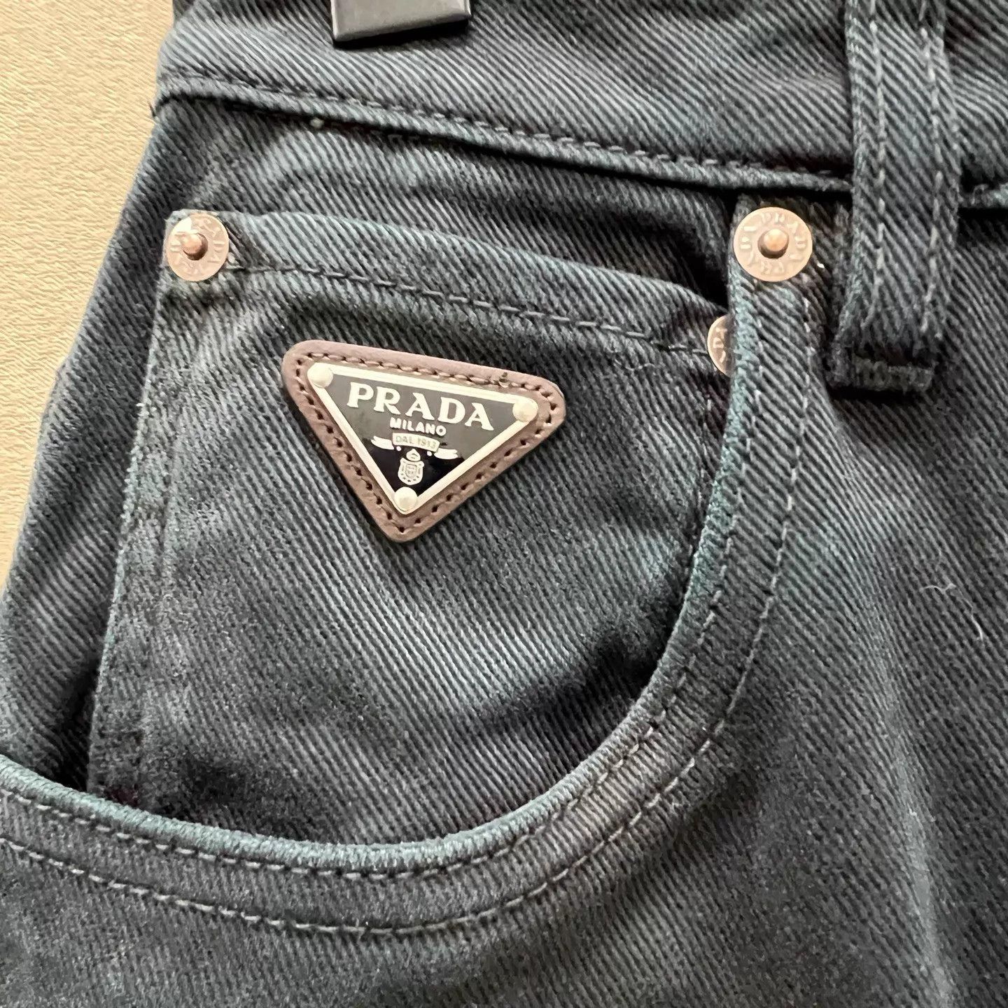 Prada Prada NWT Black Washed Wide-Leg Jeans Women's 25 Size 25" / US 0 / IT 36 - 3 Thumbnail