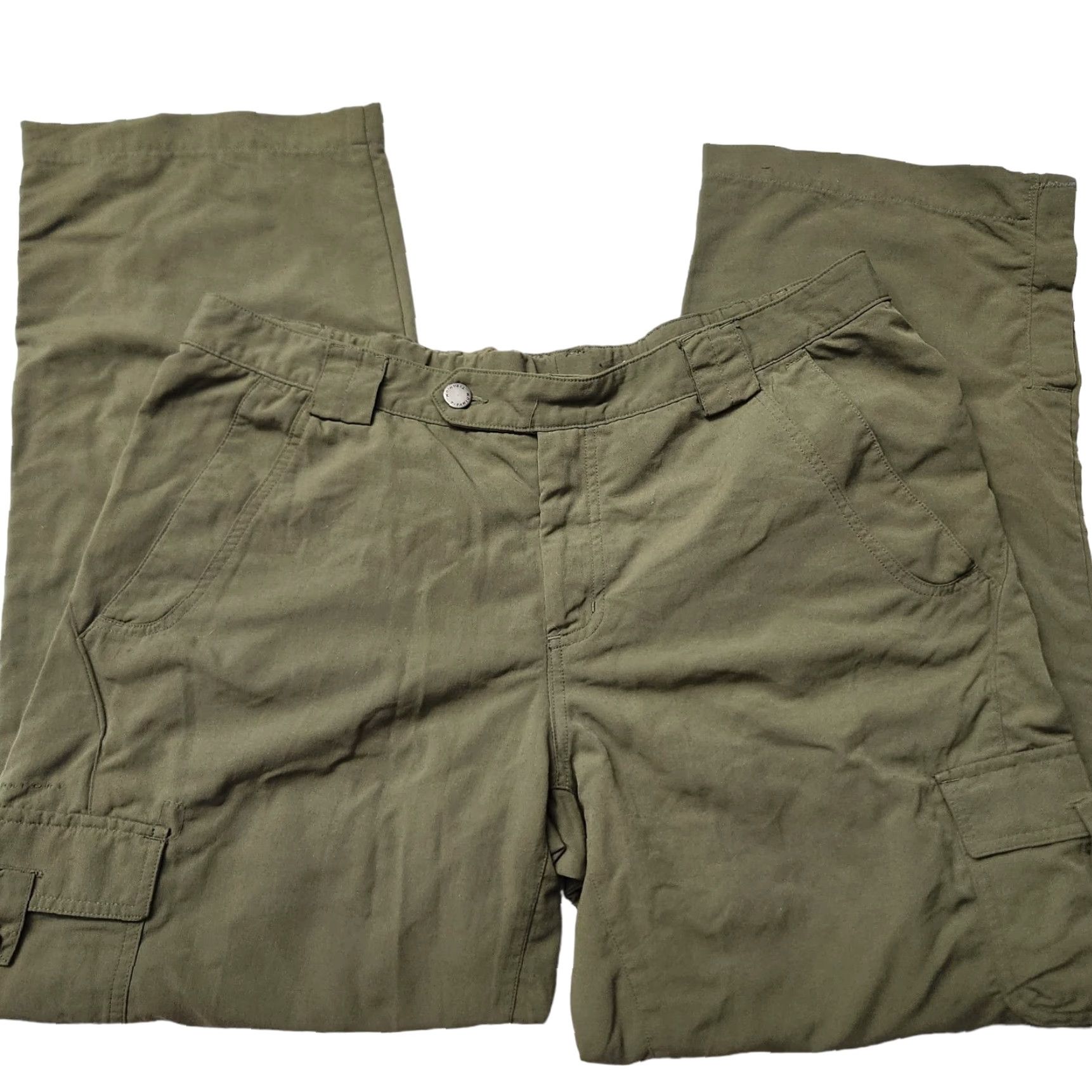 Vintage Columbia Cargo Convertible Olive Green Pants 16 Long Womens Size 38" / US 16 / IT 52 - 6 Thumbnail