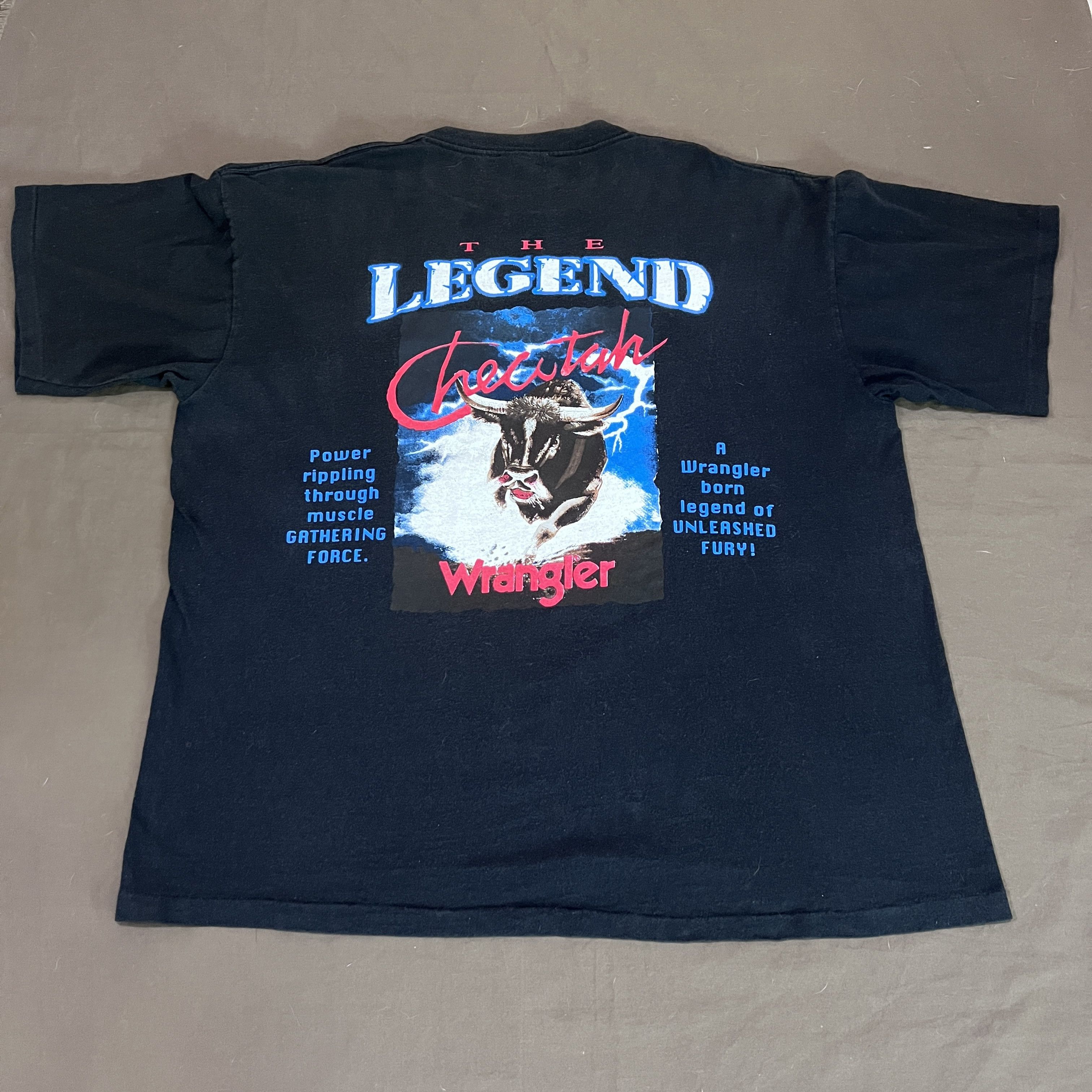 Vintage × Wrangler Vintage 90s Wrangler The Legend Checotah Bull Tee 2XL Size US XXL / EU 58 / 5 - 2 Thumbnail