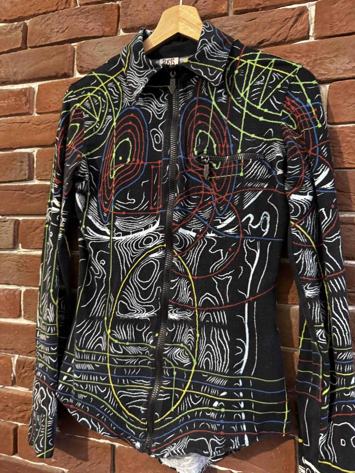 Jean Paul Gaultier Jean Paul Gaultier Circuit Cyborg Print Zip LS TOP JPG Rare Size S / US 4 / IT 40 - 5 Thumbnail