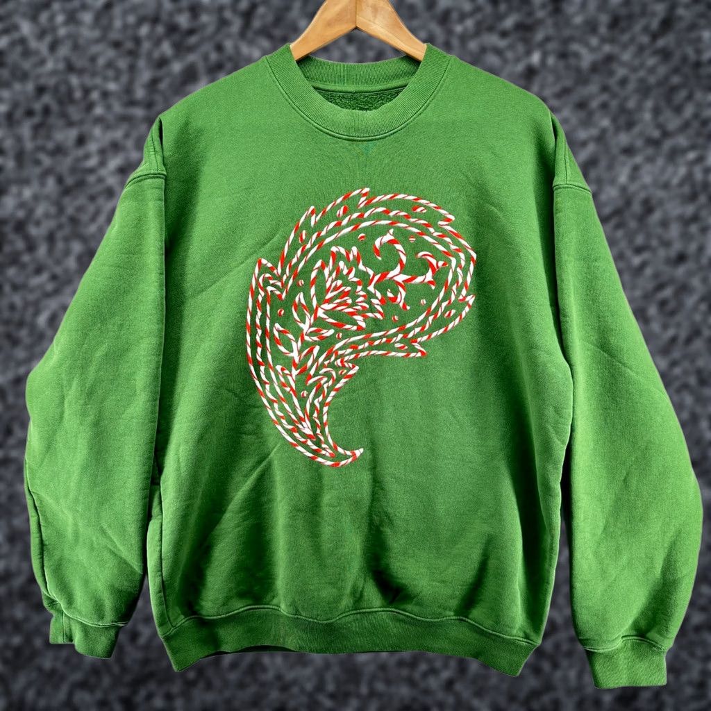 Bricks & Wood Bricks & Wood Pullover Sweatshirt Green Men's M Candy Cane Lane Promo Crew Neck Long Sleeve Regular Comfort Winter Size US M / EU 48-50 / 2 - 1 Thumbnail