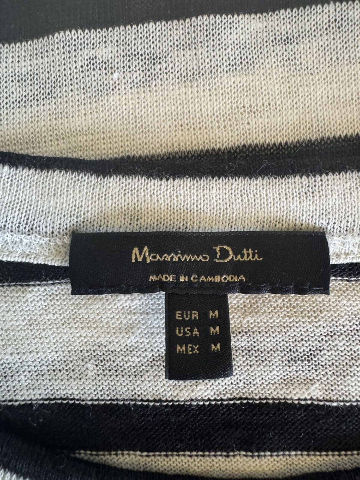 Massimo Dutti MASSIMO DUTTI Women White/Navy Striped Linen Top M EUC Size M / US 6-8 / IT 42-44 - 4 Thumbnail