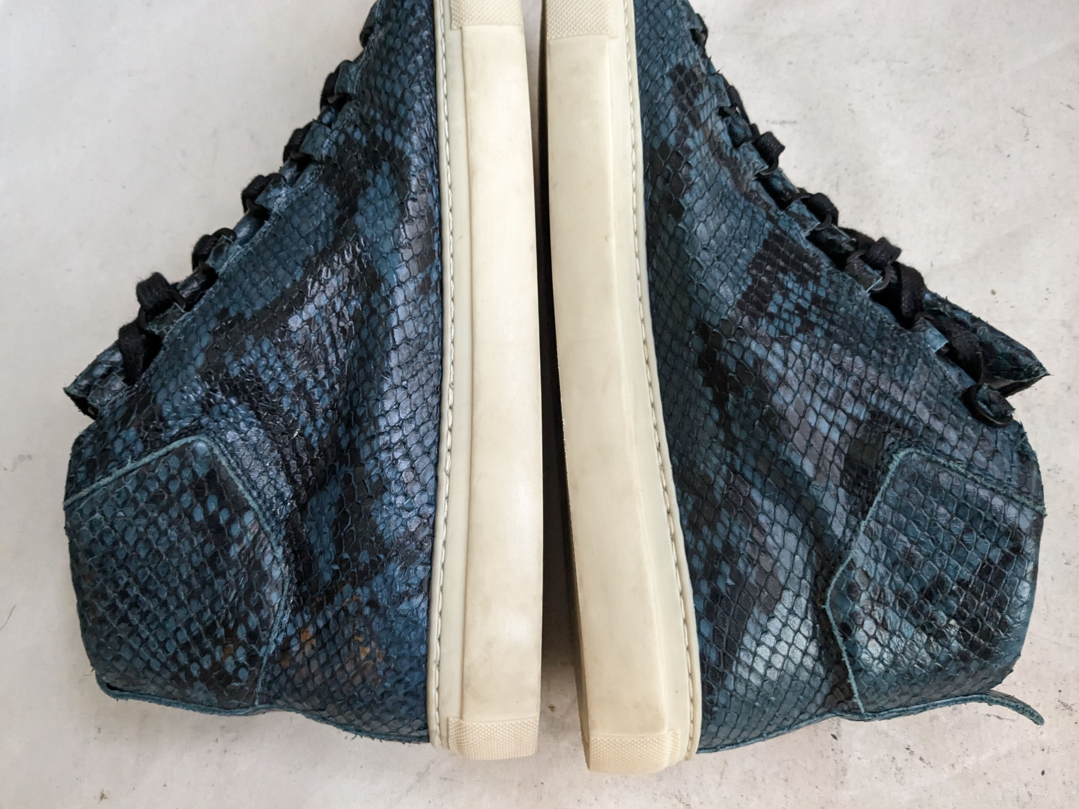 Balenciaga Balenciaga Arena Blue Snakeskin 11 High Tops Leather Size US 11 / EU 44 - 8 Thumbnail