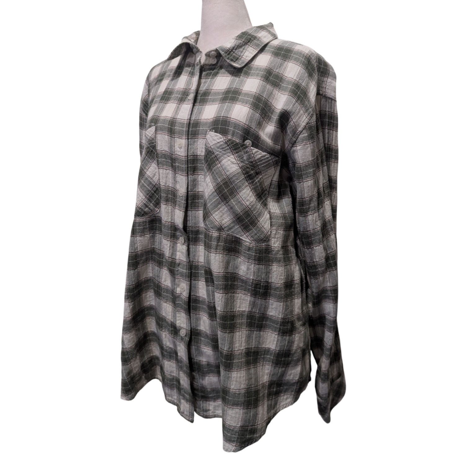 Sanctuary Sanctuary Green Plaid Boyfriend Shirt Button Up XL Size XL / US 12-14 / IT 48-50 - 2 Thumbnail