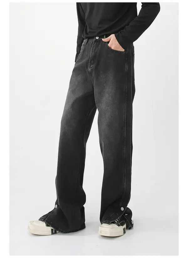Japanese Brand Personalized button straight loose wide-leg casual jeans Size US 32 / EU 48 - 3 Thumbnail