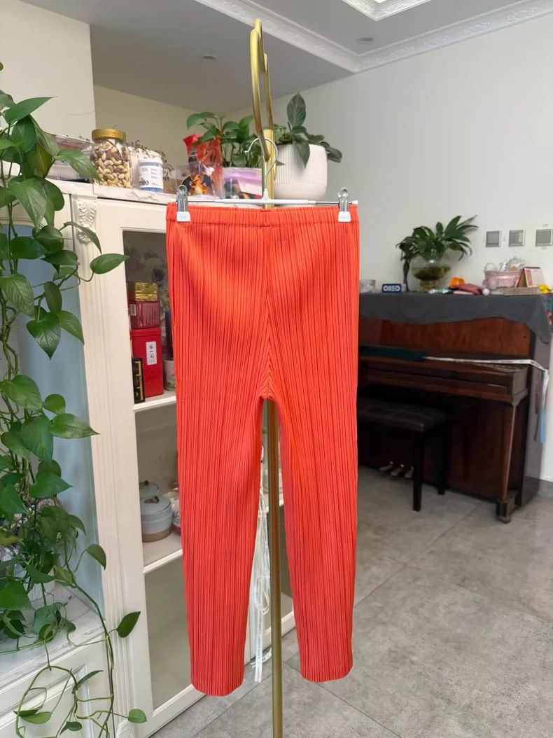 Issey Miyake issey miyake size:2 Orange straight-leg skinny pants 2505- Size 42" / US 20 - 6 Thumbnail