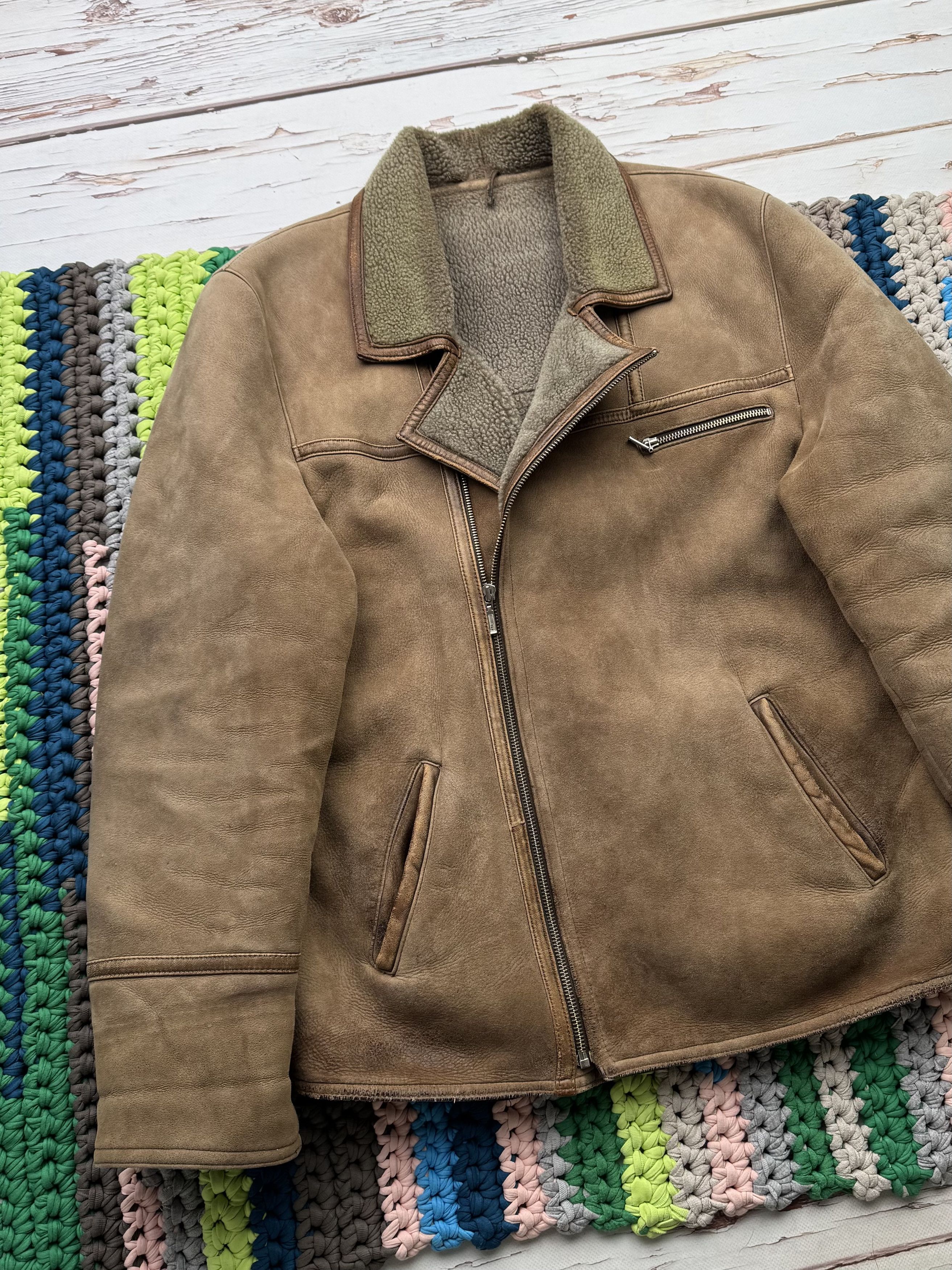 Japanese Brand Vintage Real Sheepskin Asymmetry Jacket (ET1)(D15) Size US M / EU 48-50 / 2 - 2 Thumbnail