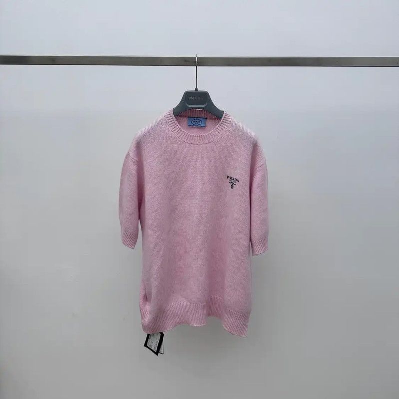 Prada Prada Pink Knitted Sweater for Women Size L / US 10 / IT 46 - 1 Thumbnail