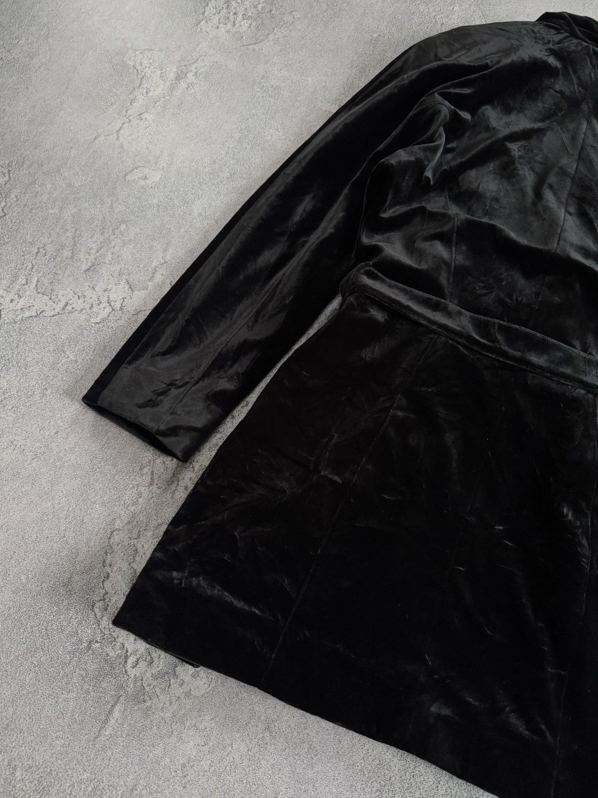 Mugler × Thierry Mugler MUGLER M/L velour velvet jacket blazer + belt vintage coat Size M / US 6-8 / IT 42-44 - 16 Thumbnail