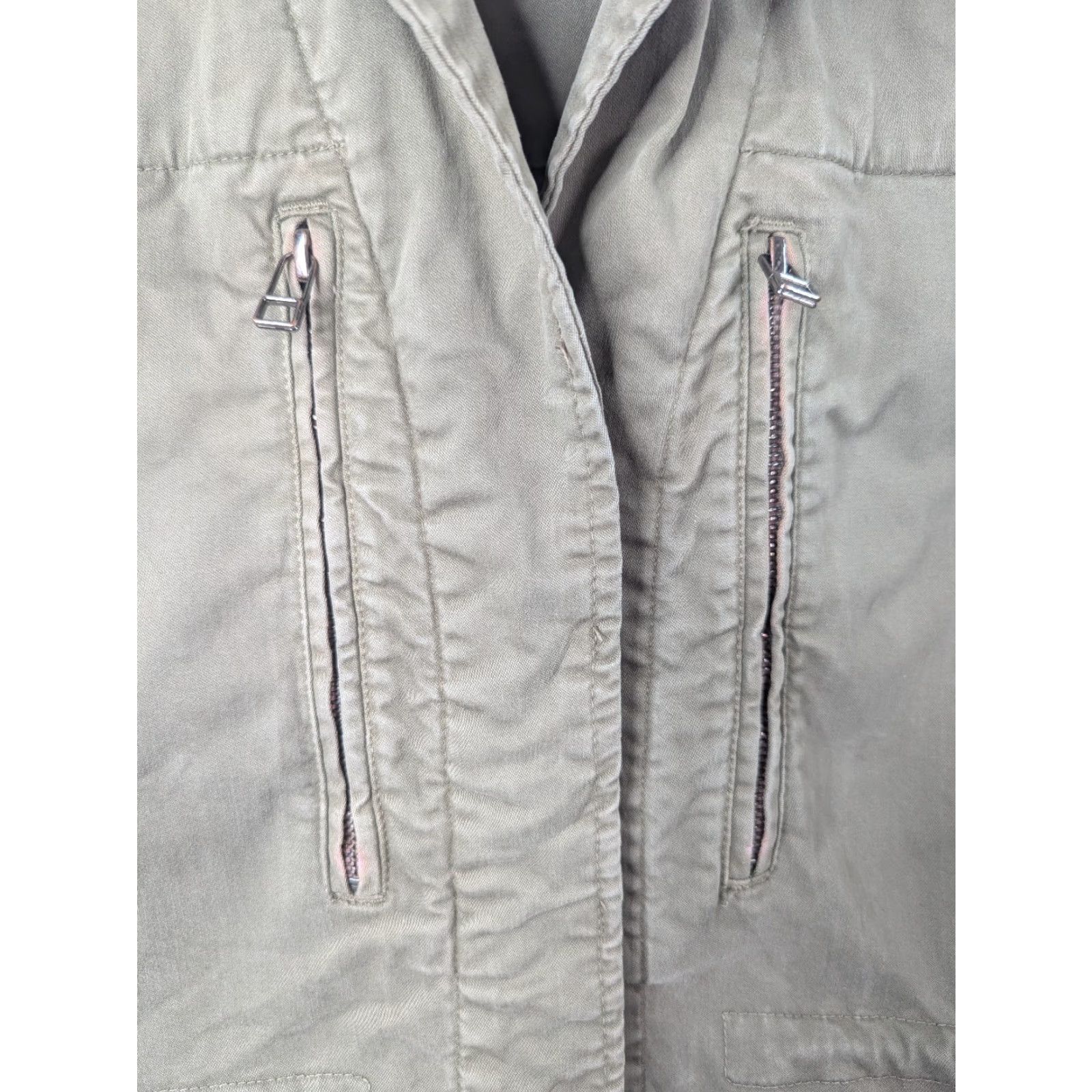 Zara VINTAGE Zara Basic Women Army Green Olive Military Utility Khaki Jacket Size Small Size S / US 4 / IT 40 - 3 Thumbnail