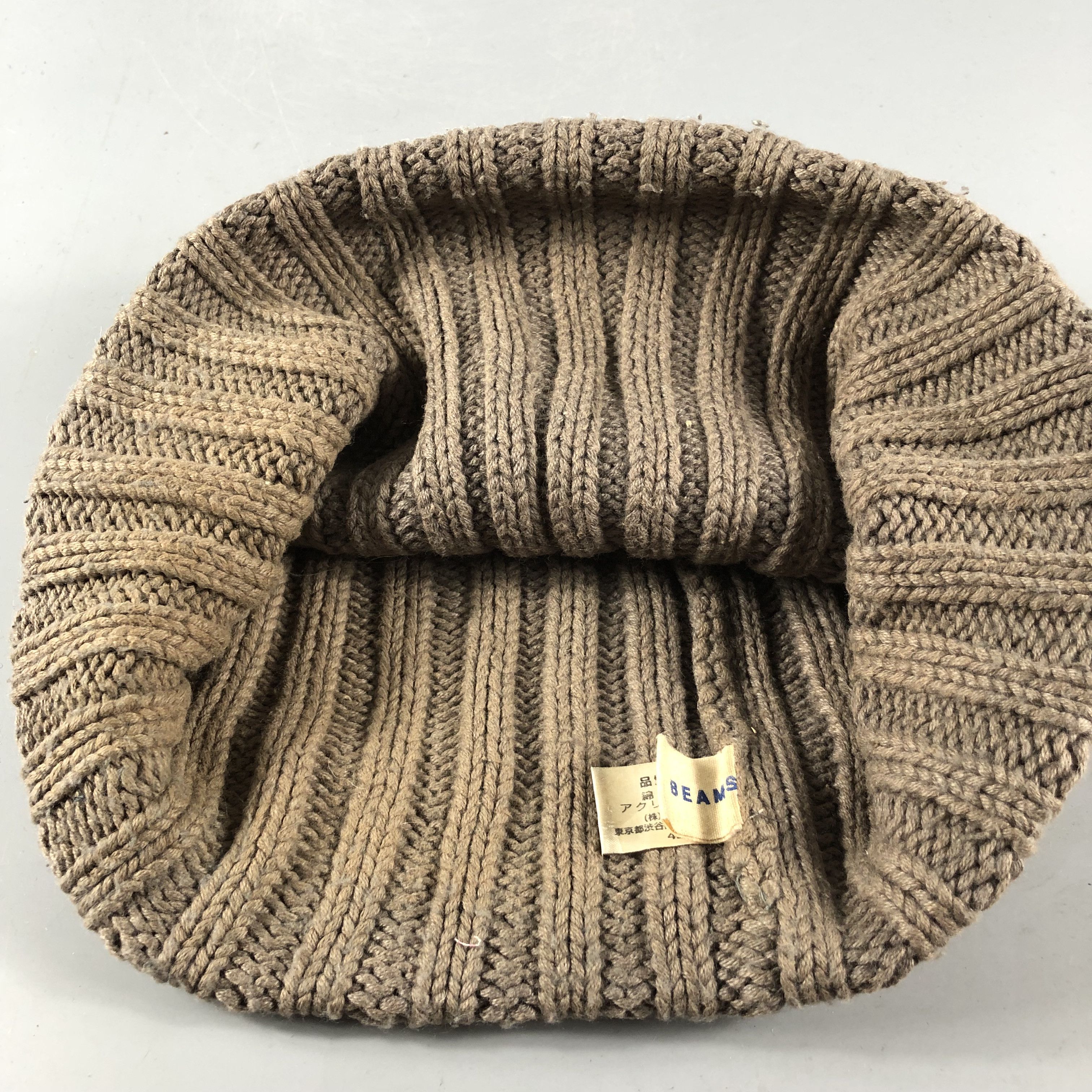 Beams Plus BEAMS Japan Ribbed Knit Cotton Blend Beanie Hat Brown B528 Size ONE SIZE - 5 Thumbnail