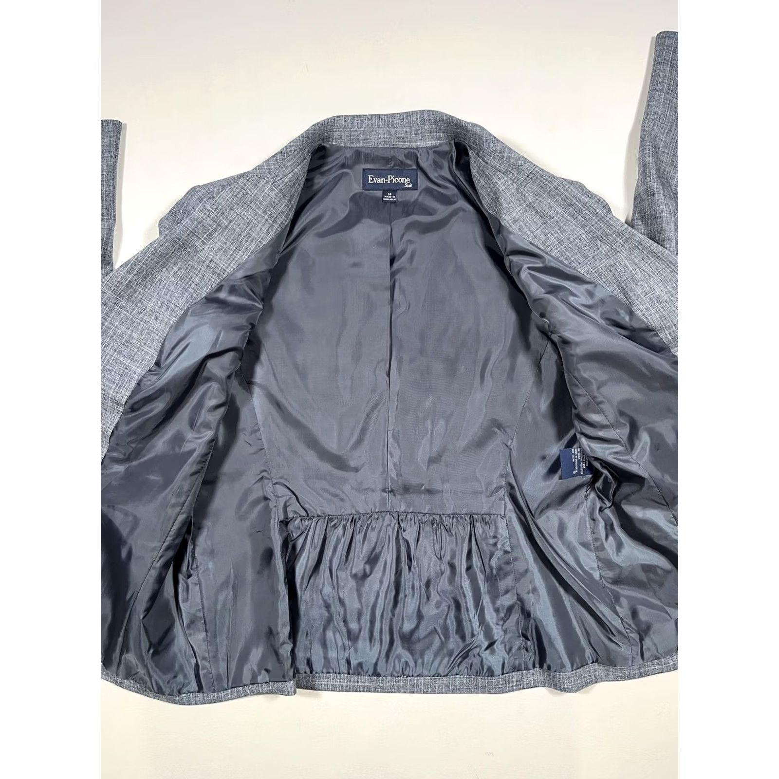 Evan Picone VINTAGE Evan-Picone Blazer Jacket Womens 14 Gray Check Tailored Lined Workwear Size XL / US 12-14 / IT 48-50 - 5 Thumbnail