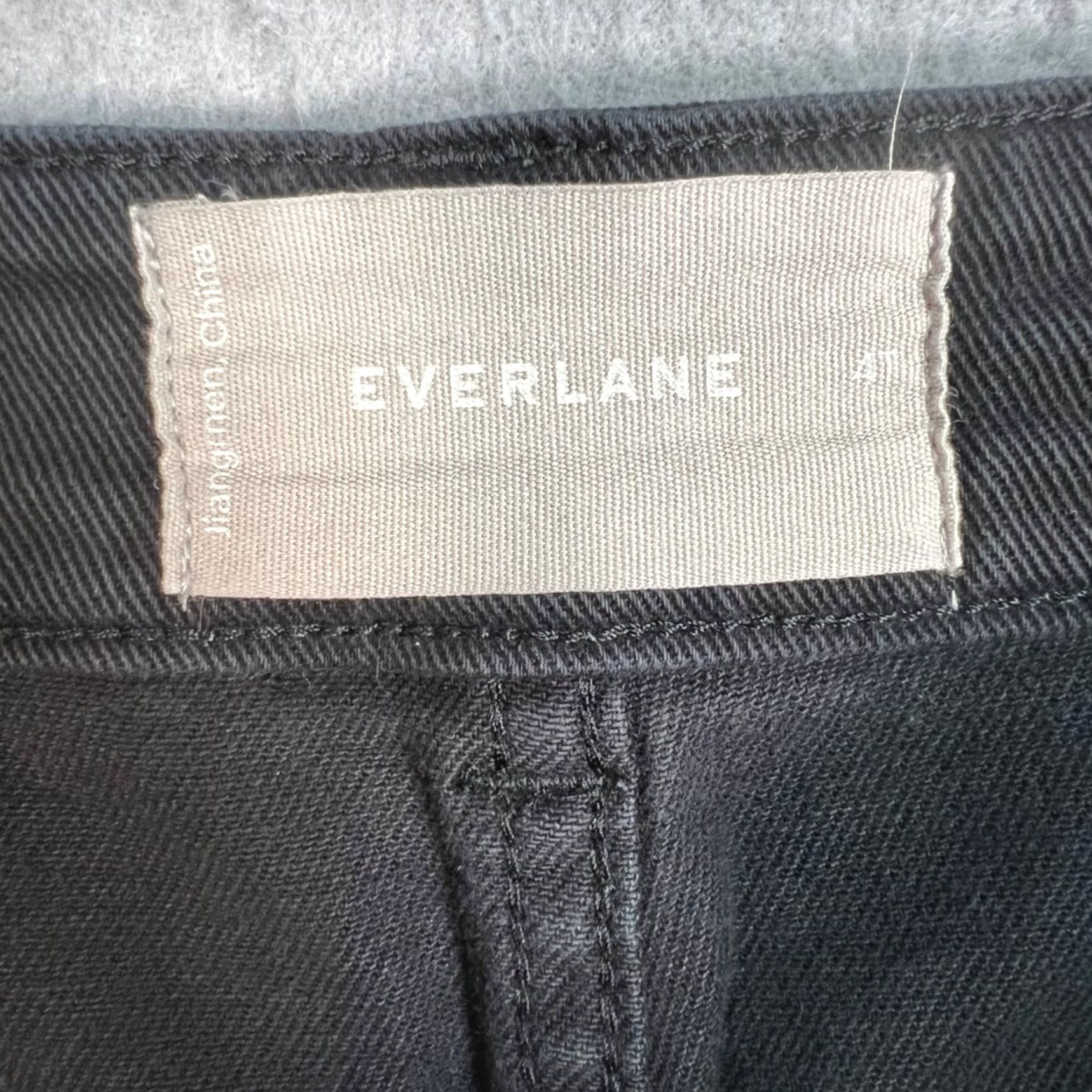 Everlane Everlane Pants Chino Tapered Adult Womens 4 Tall Black Organic Cotton Blend Stretch Zipper Front Flat Rise High Inseam 28 in Regular Casual Mens? Size 27" / US 4 / IT 40 - 3 Thumbnail