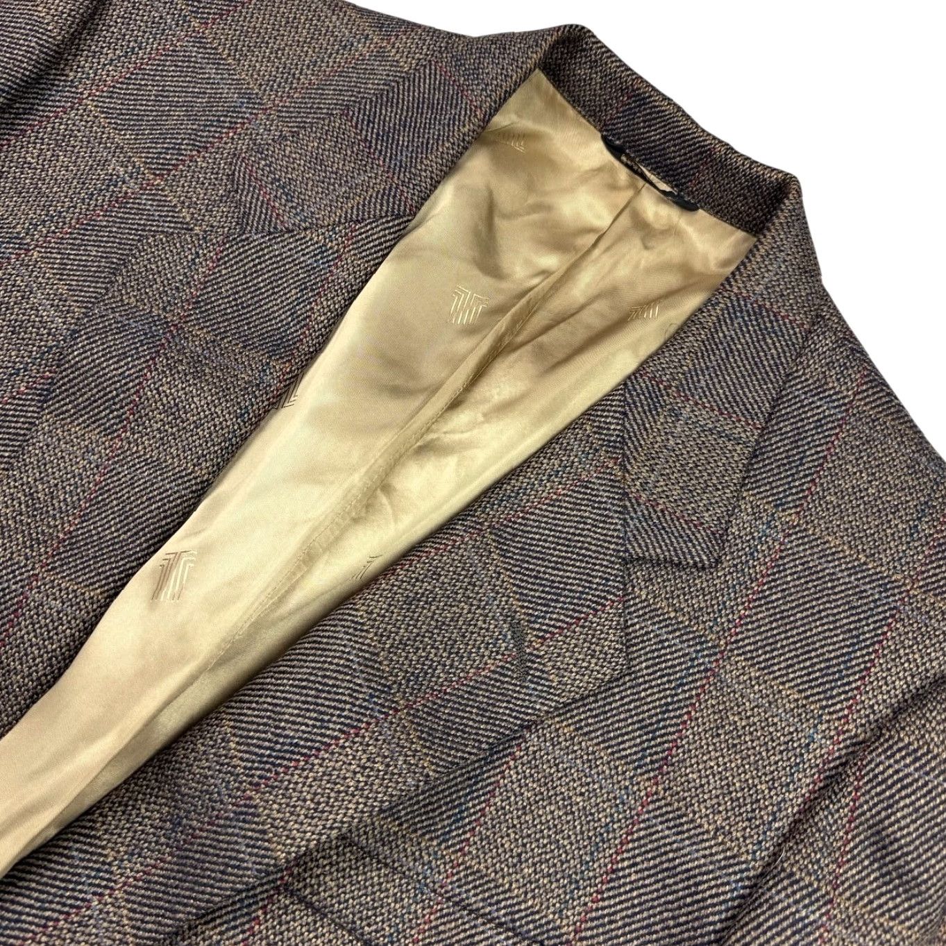Lanvin VINTAGE Lanvin Blazer Jacket Wool Tweed Brown 46L Men's Wool Blazer - Lanvin Two Button Single-Breasted Notch Lapel, Regular, Long Fit Mens Size 46R - 2 Thumbnail