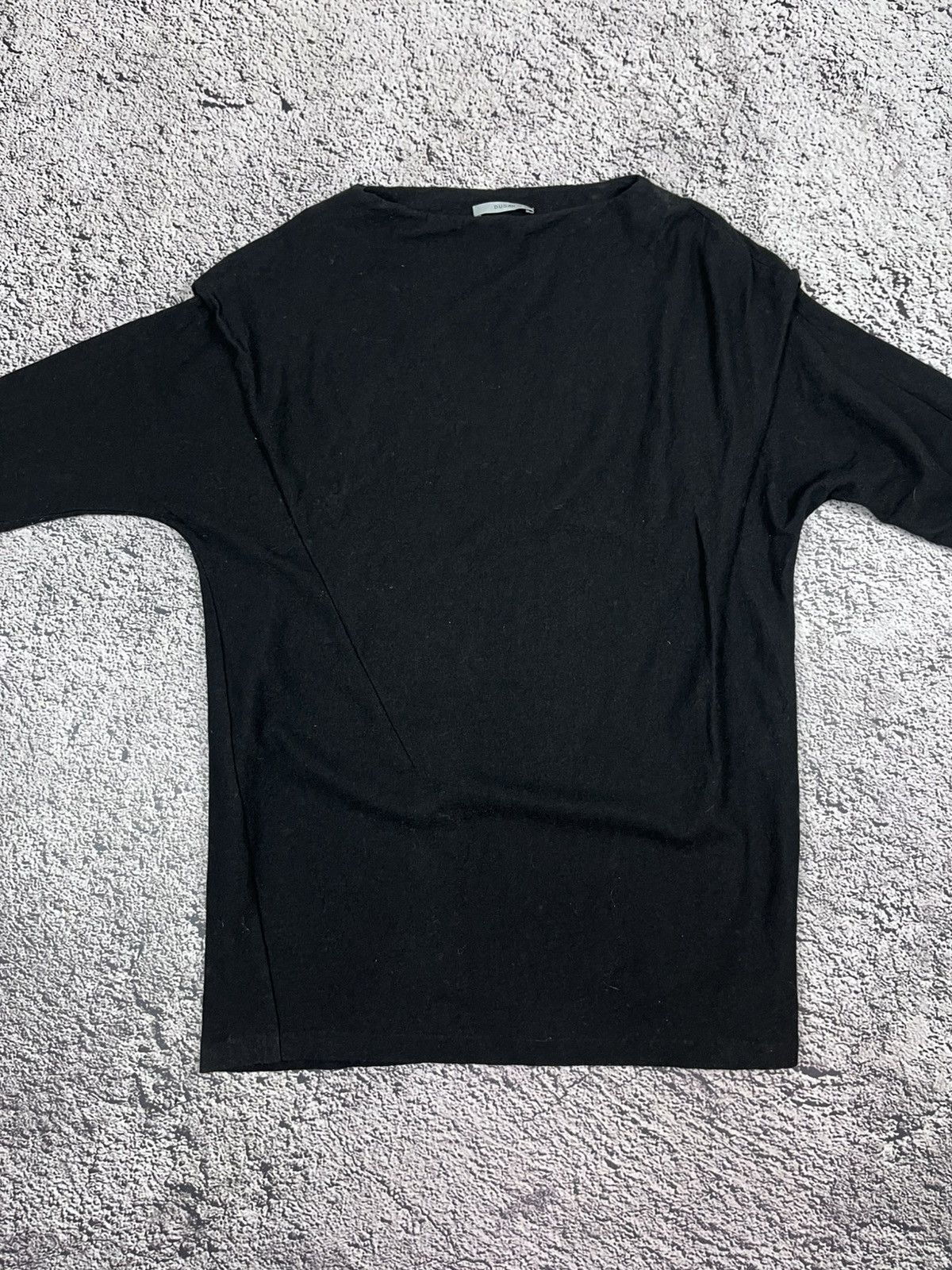 Japanese Brand Dusan Black Wool Oversized Tunic Top / Mini Dress Size L / US 10 / IT 46 - 2 Thumbnail
