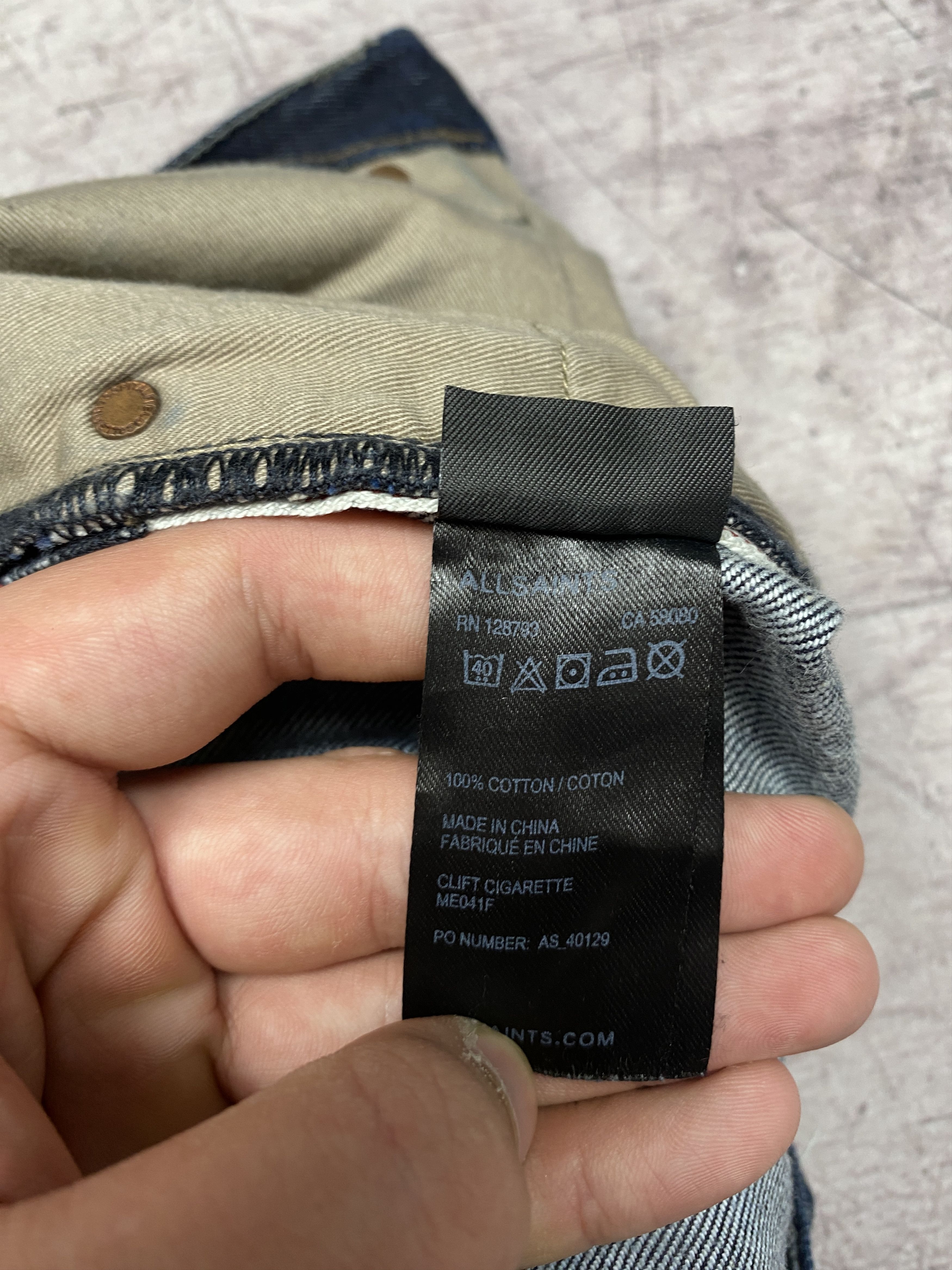 Allsaints × Vintage Allsaints Mens Clift Cigarette Denim Pants Jeans Size US 34 / EU 50 - 6 Thumbnail