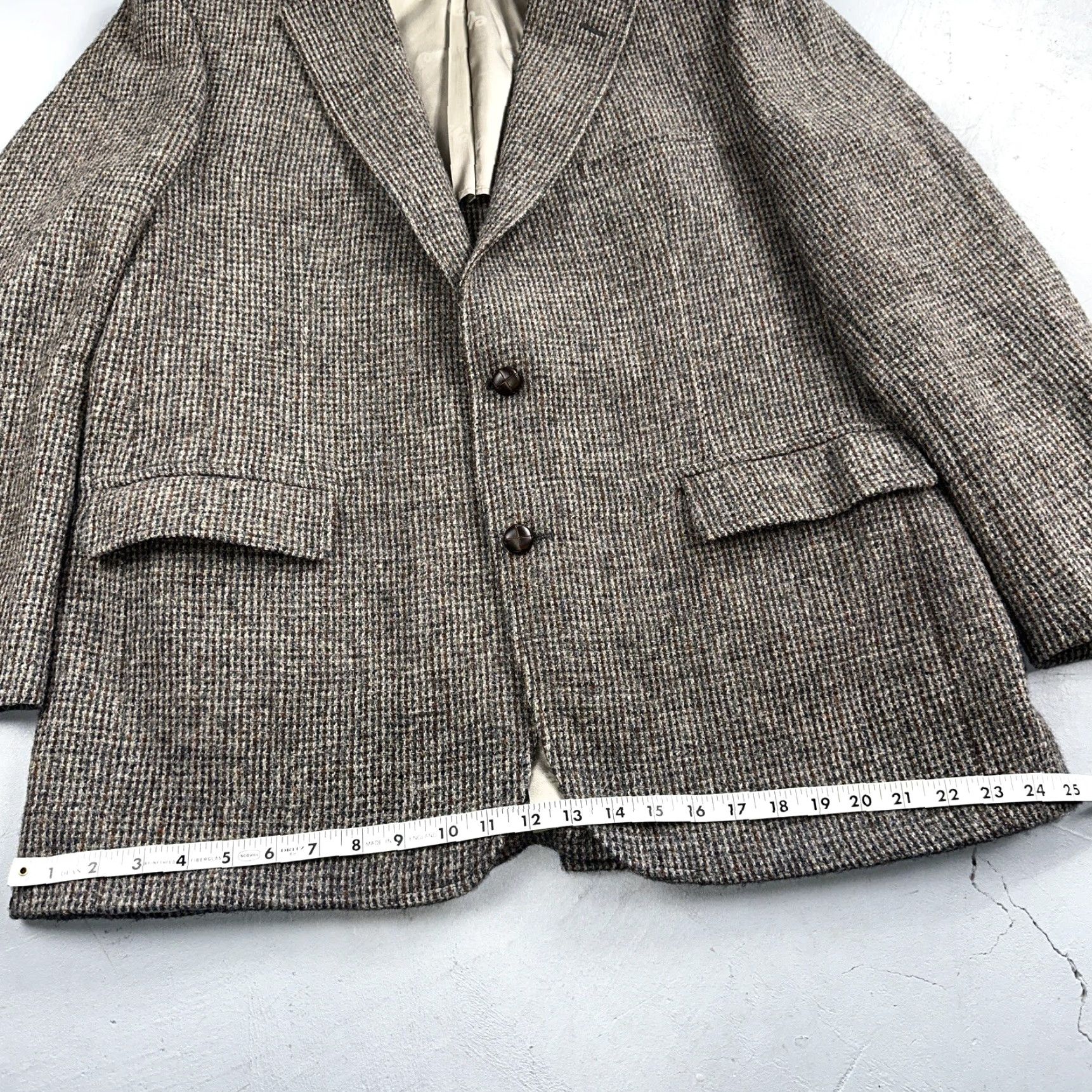 Jim Thompson VINTAGE Norm Thompson Jacket Blazer 42 Brown Tweed 80s Harris Herringbone Wool Secretary/Geek Mens Size 42R - 4 Thumbnail