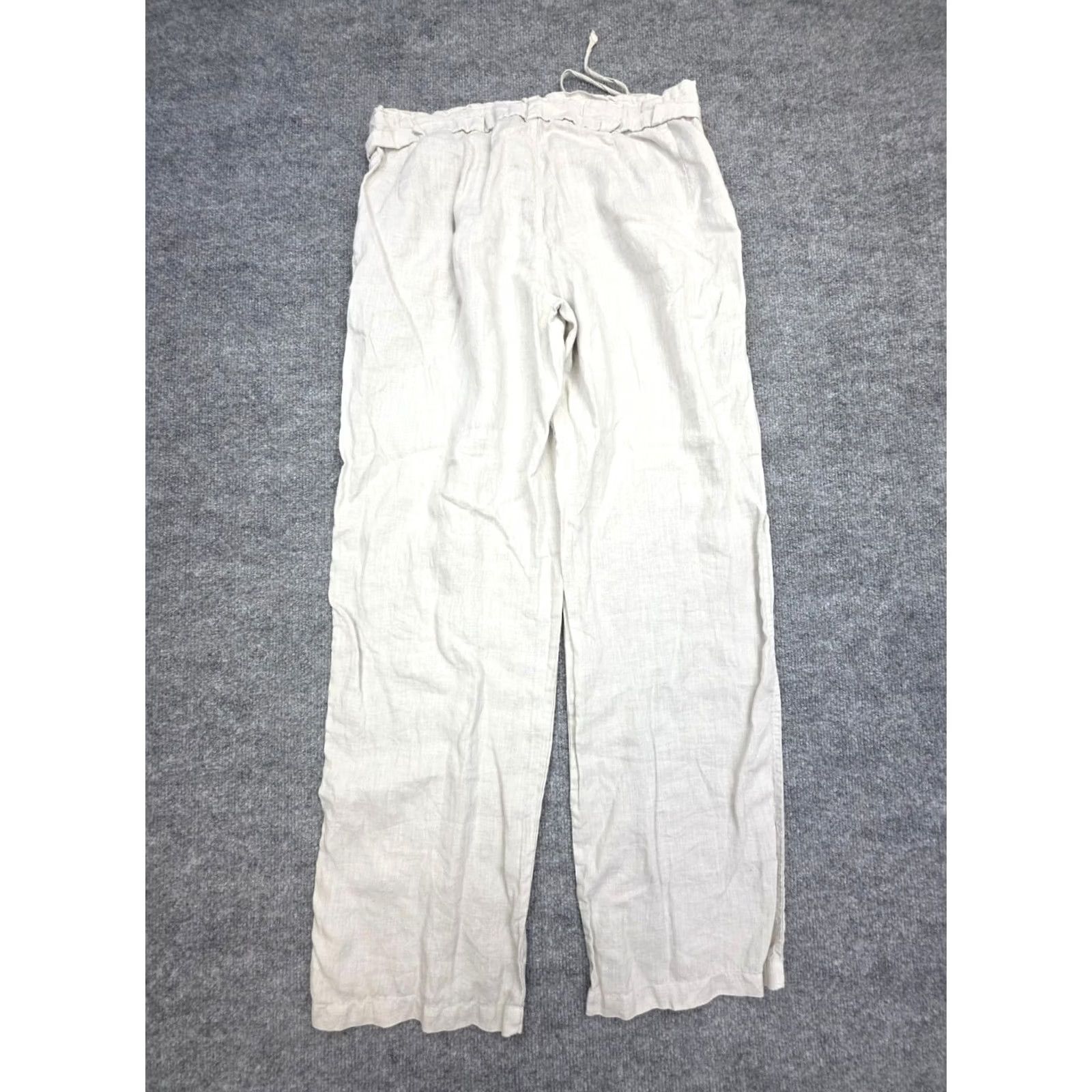 Johnny Was Johnny Was JW Los Angeles Linen Pants Women's Small Beige Drawstring Size 28" / US 6 / IT 42 - 2 Thumbnail