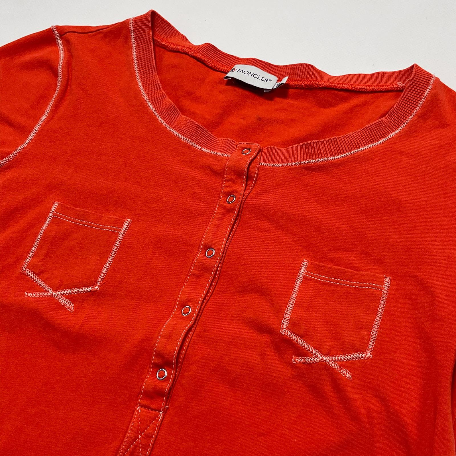 Moncler Moncler Patch Logo Orange Y2K Slim Top Blouse Shirt XS-S Size XS / US 0-2 / IT 36-38 - 10 Thumbnail
