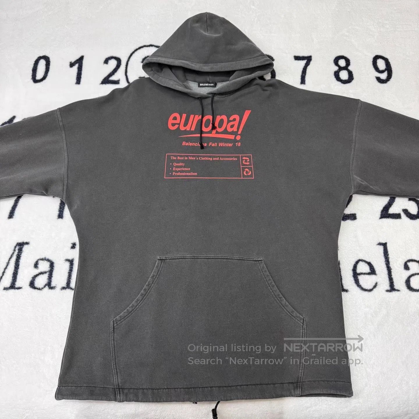 Balenciaga Gray Europa! Print Oversized Hoodie. Size US S / EU 44-46 / 1 - 1 Thumbnail