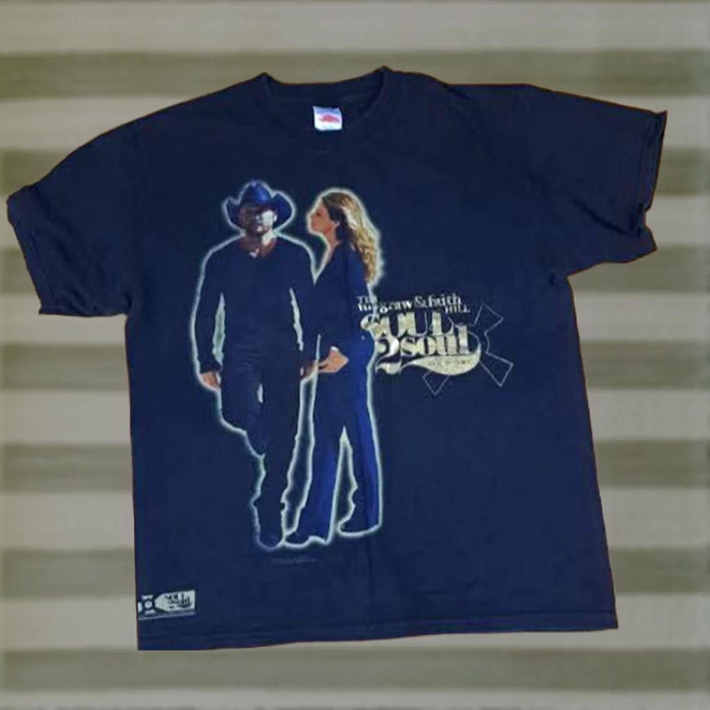Vintage VINTAGE Tim Mcgraw&Faith Hill Concert T-Shirt Large Soul to Soul Tennessee River Music Mens Size US L / EU 52-54 / 3 - 1 Thumbnail