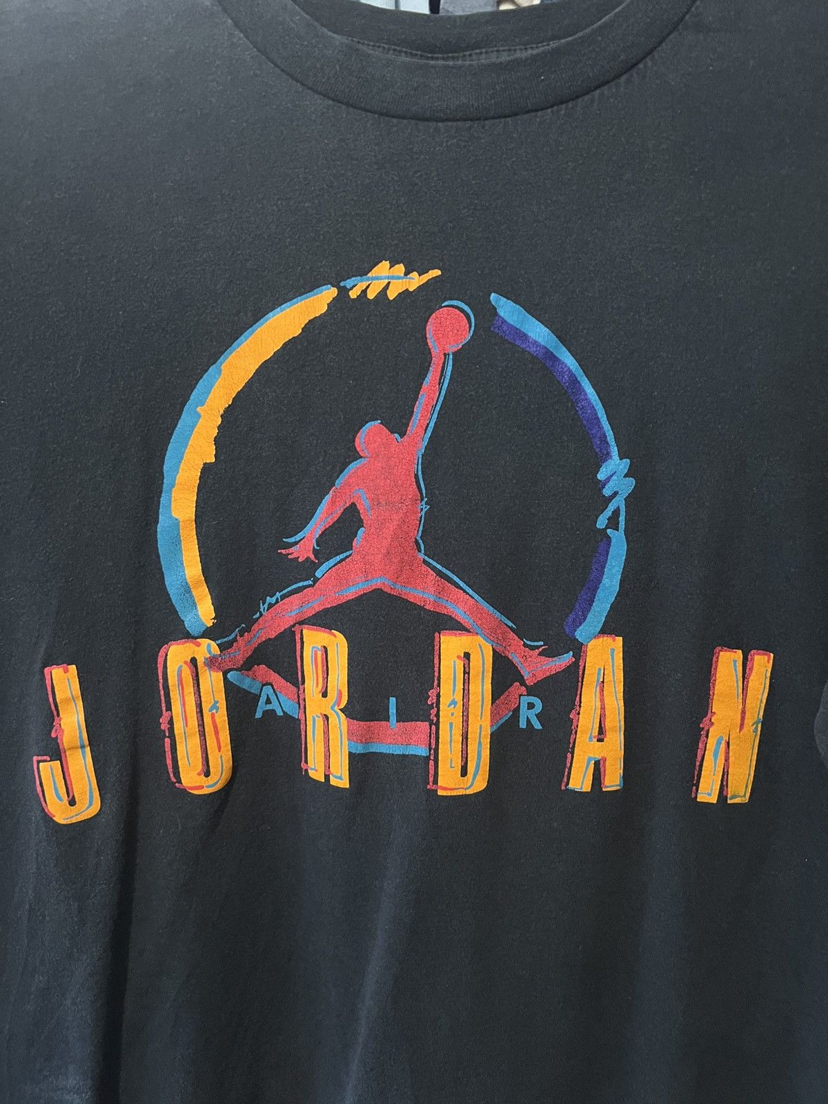 Jordan Brand × Nike × Vintage 90s VINTAGE NIKE AIR JORDAN JUMPMAN BIG LOGO AOP BAND TEE Size US L / EU 52-54 / 3 - 4 Thumbnail