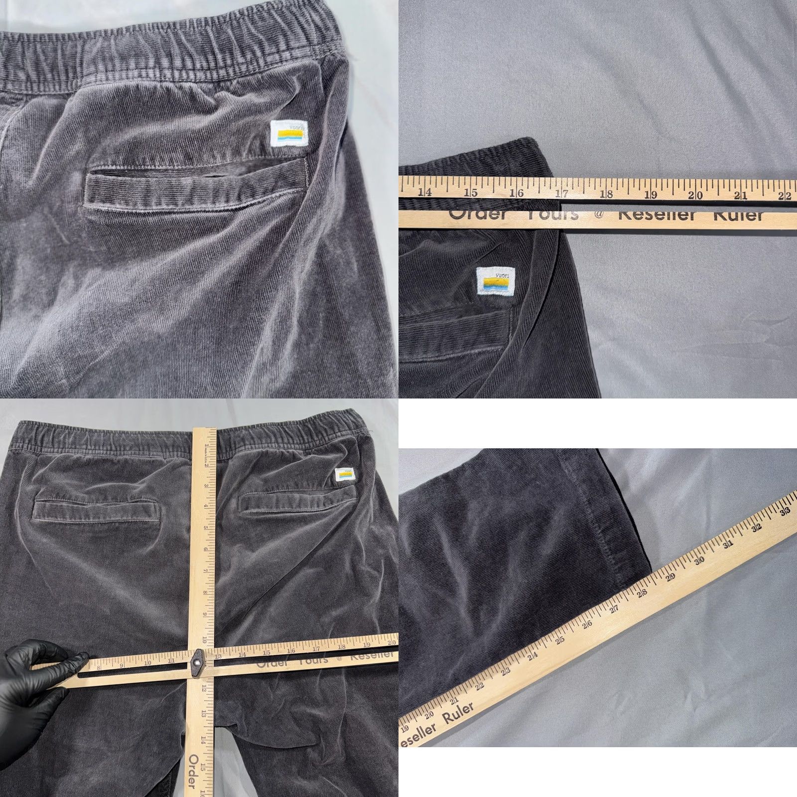 Vuori Vuori Pants Mens Large Gray Corduroy Elastic Waist Drawstring Stretch V440 Size US 33 - 8 Thumbnail